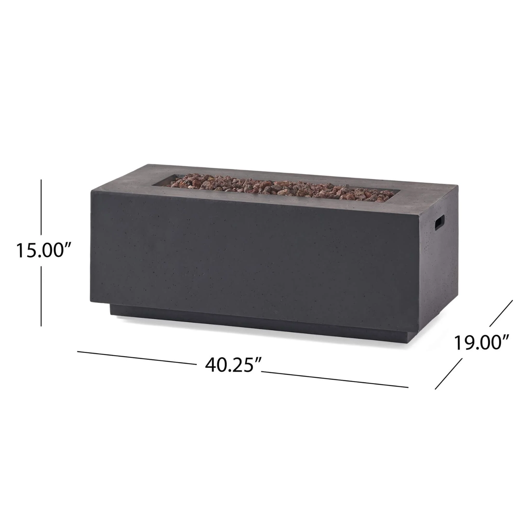 Alora Premium Outdoor Contemporary 40K BTU Rectangular Propane Gas Fire Pit Table (SAK96153) - Image 12