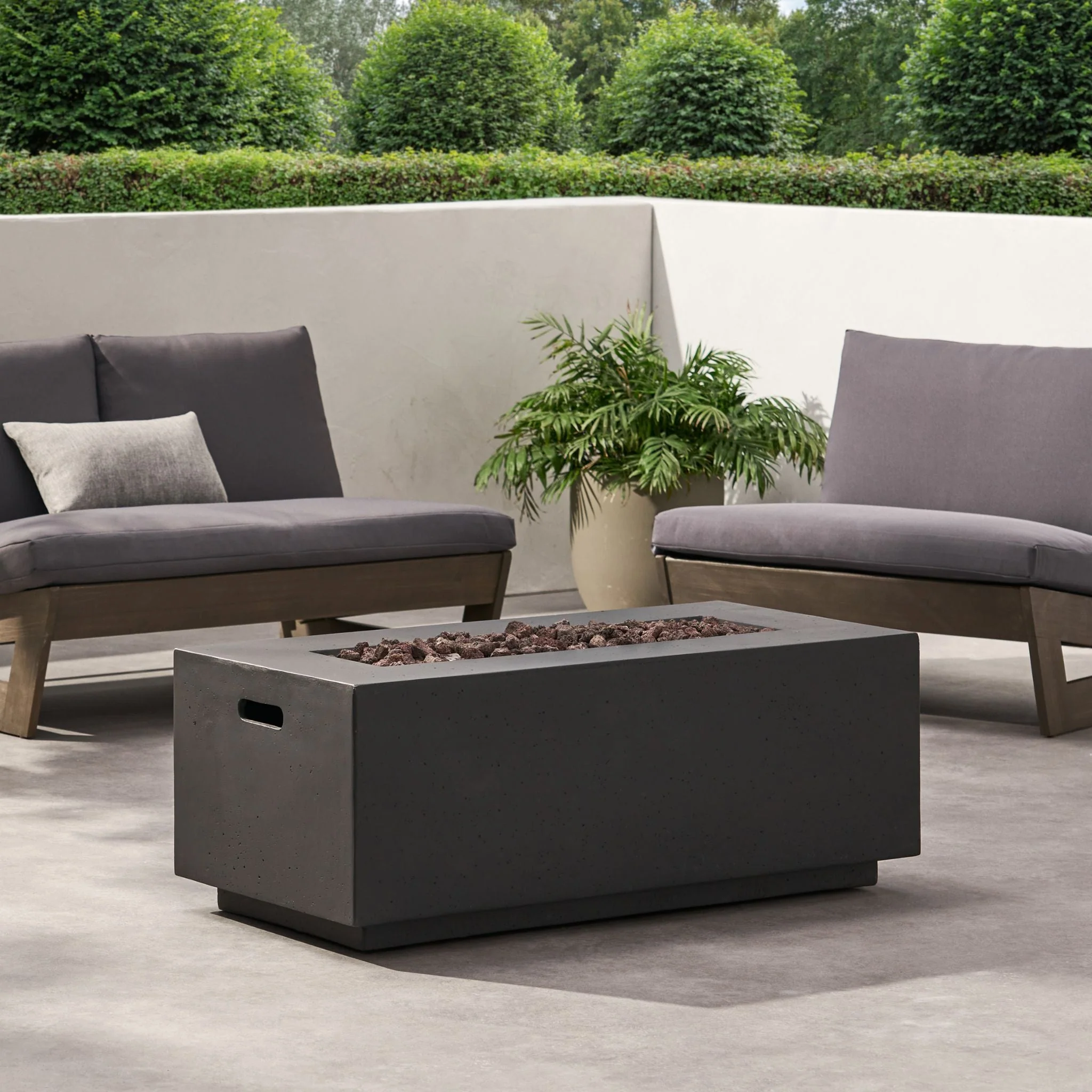Alora Premium Outdoor Contemporary 40K BTU Rectangular Propane Gas Fire Pit Table (SAK96153) - Image 4