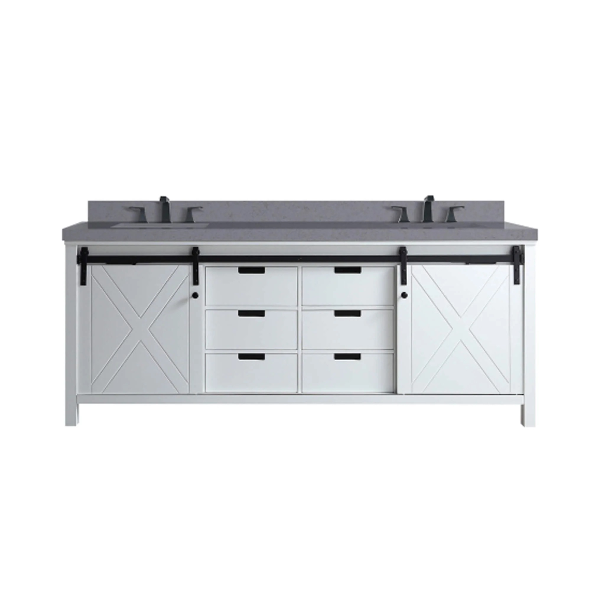 Alora White Bathroom Vanity With Gray Quartz Top And Faucet Set (SAK19470) - Image 10