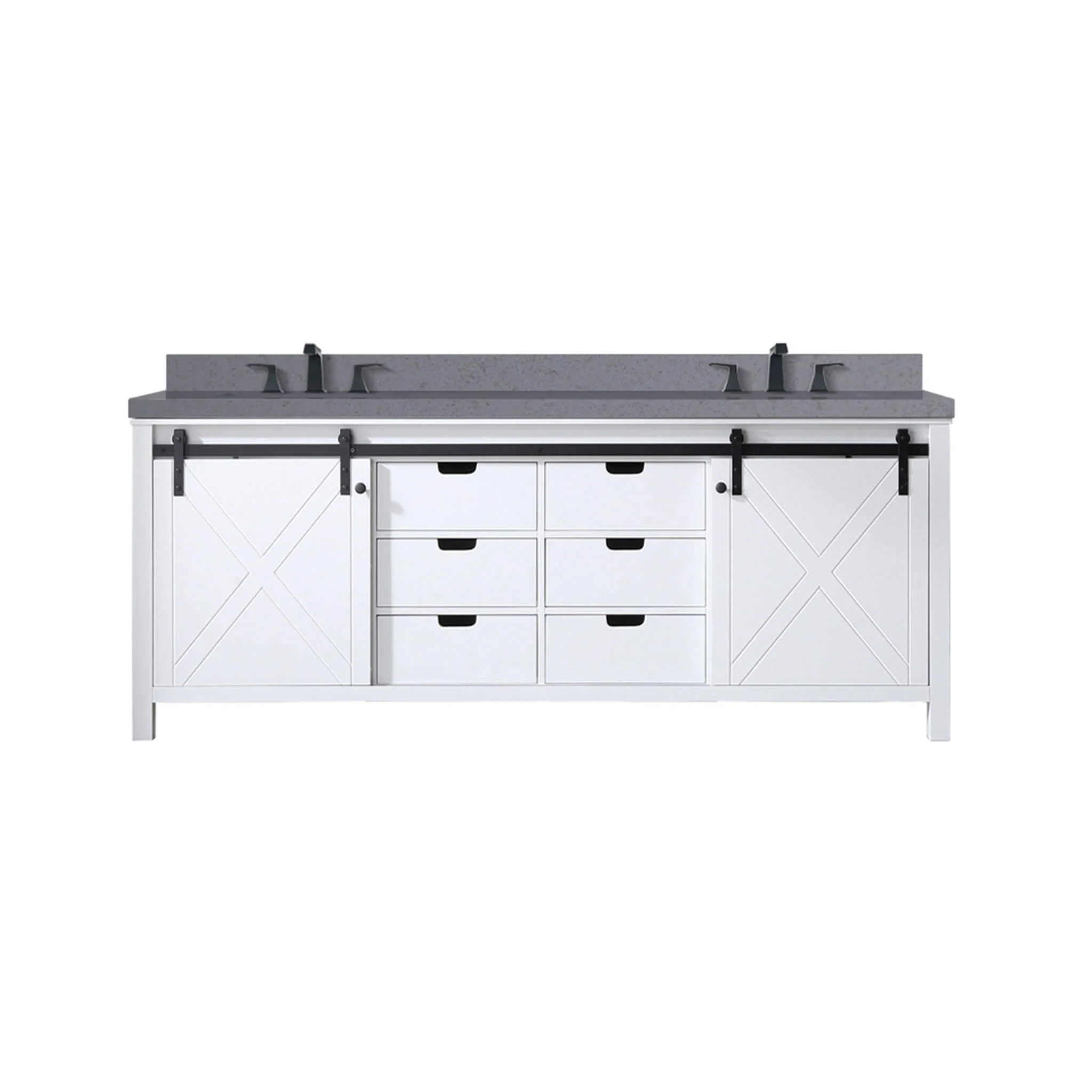 Alora White Bathroom Vanity With Gray Quartz Top And Faucet Set (SAK19470) - Image 4