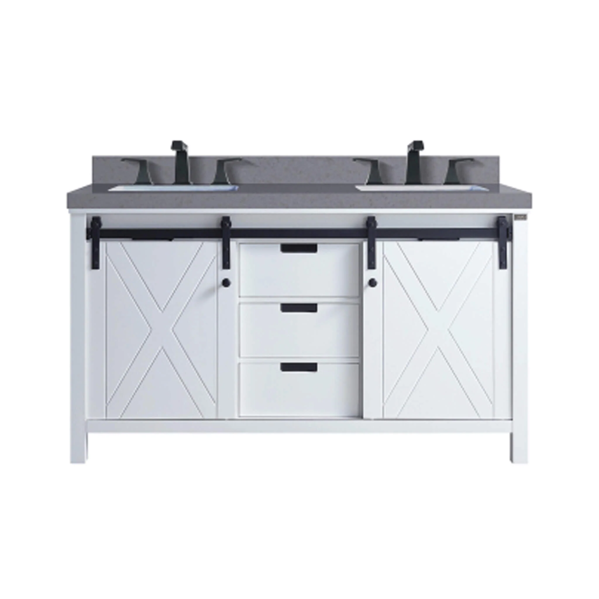 Alora White Bathroom Vanity With Gray Quartz Top And Faucet Set (SAK19470) - Image 9
