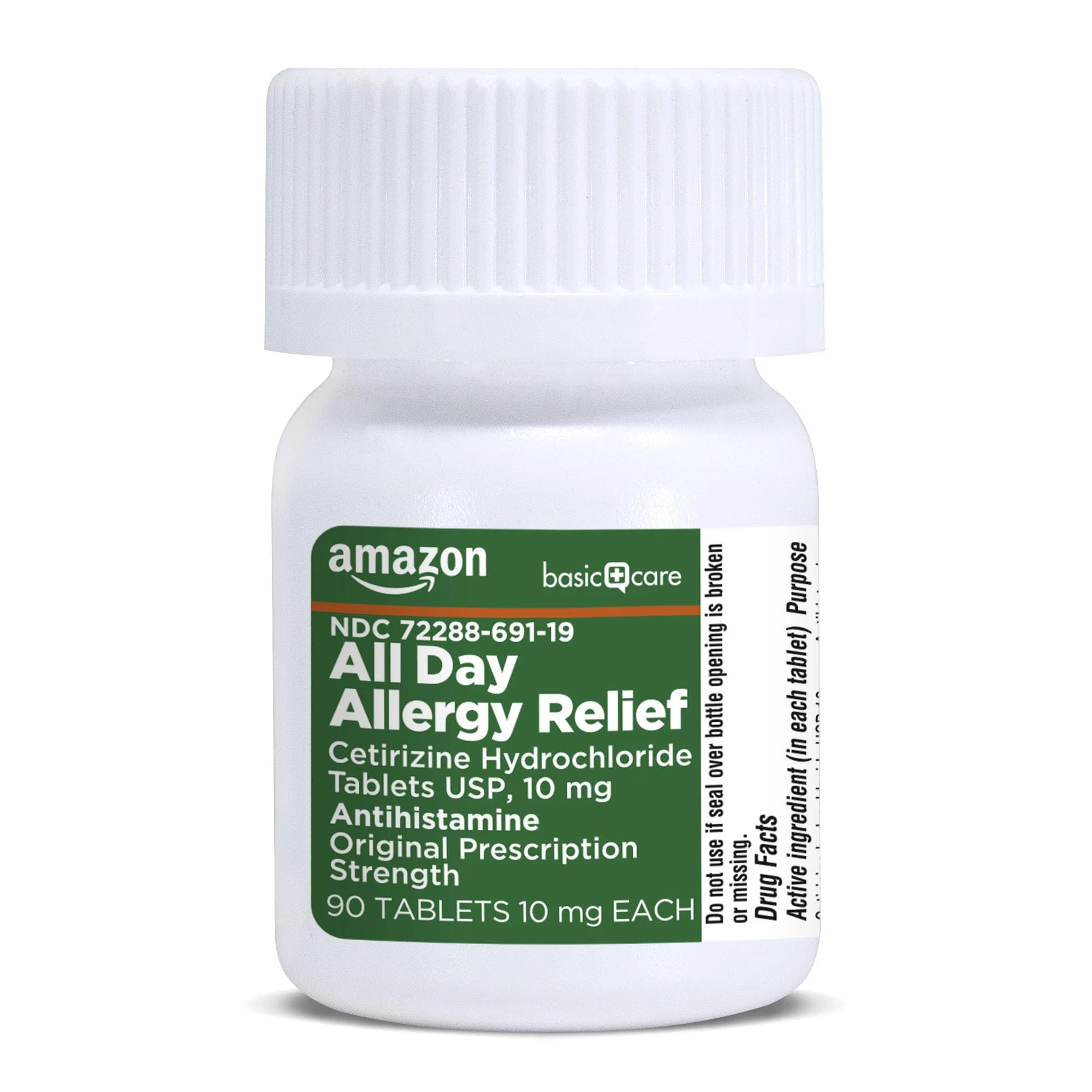 Amazon Basic Care All Day Allergy, Cetirizine Hydrochloride Tablets, 10 mg, Antihistamine, 90 Count (Packaging may vary) - Image 2