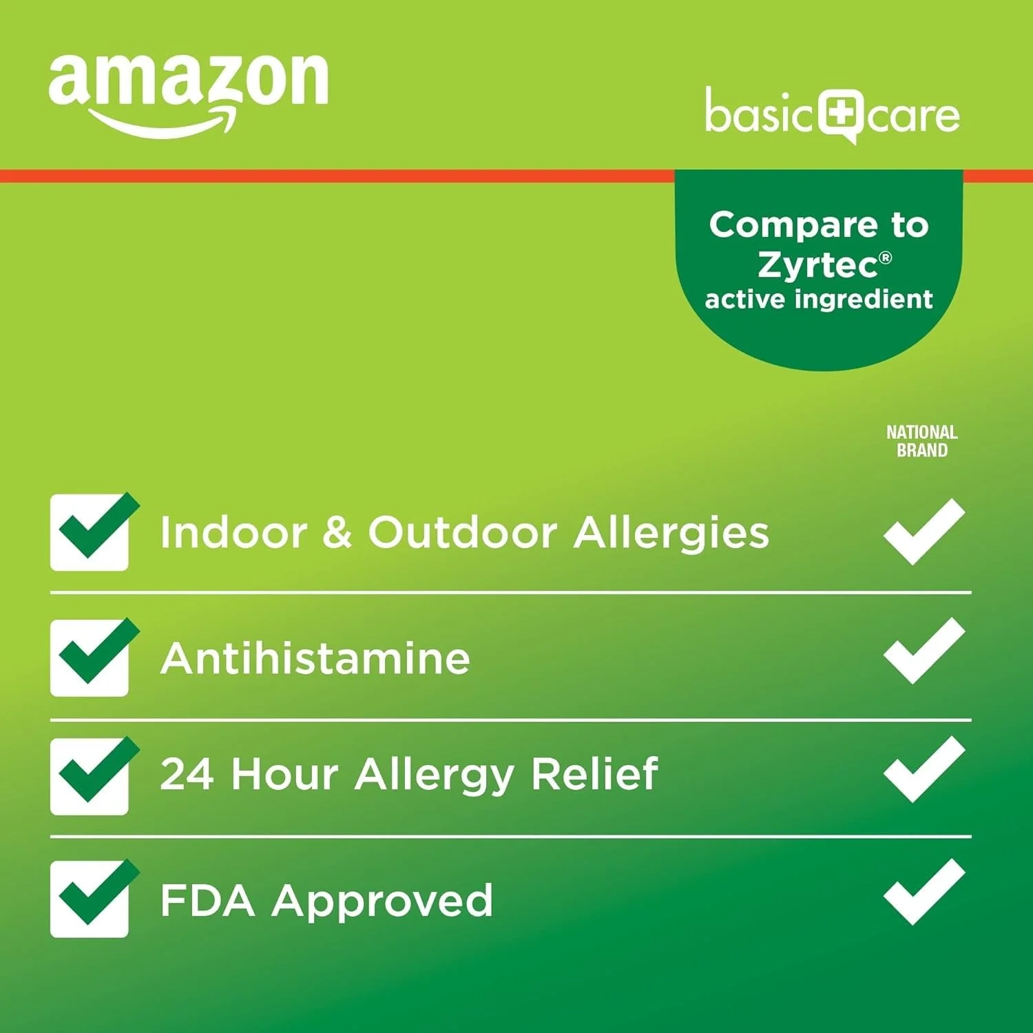 Amazon Basic Care All Day Allergy, Cetirizine Hydrochloride Tablets, 10 mg, Antihistamine, 90 Count (Packaging may vary) - Image 6
