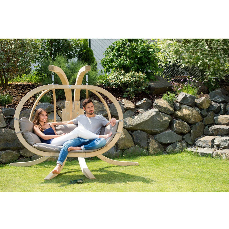 Amazonas Globo Royal Taupe Double Seater Hanging Chair (Weatherproof Cushion) - Image 3
