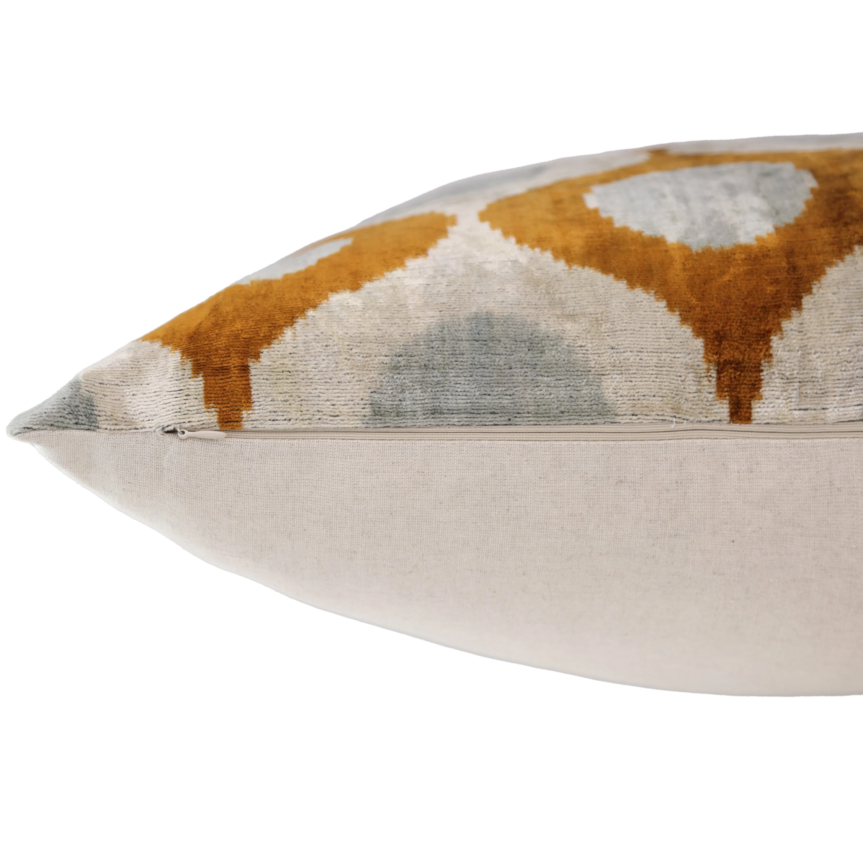 Amber & Gray Circle Velvet Pillow 20x20 – Handcrafted Luxury - Image 5