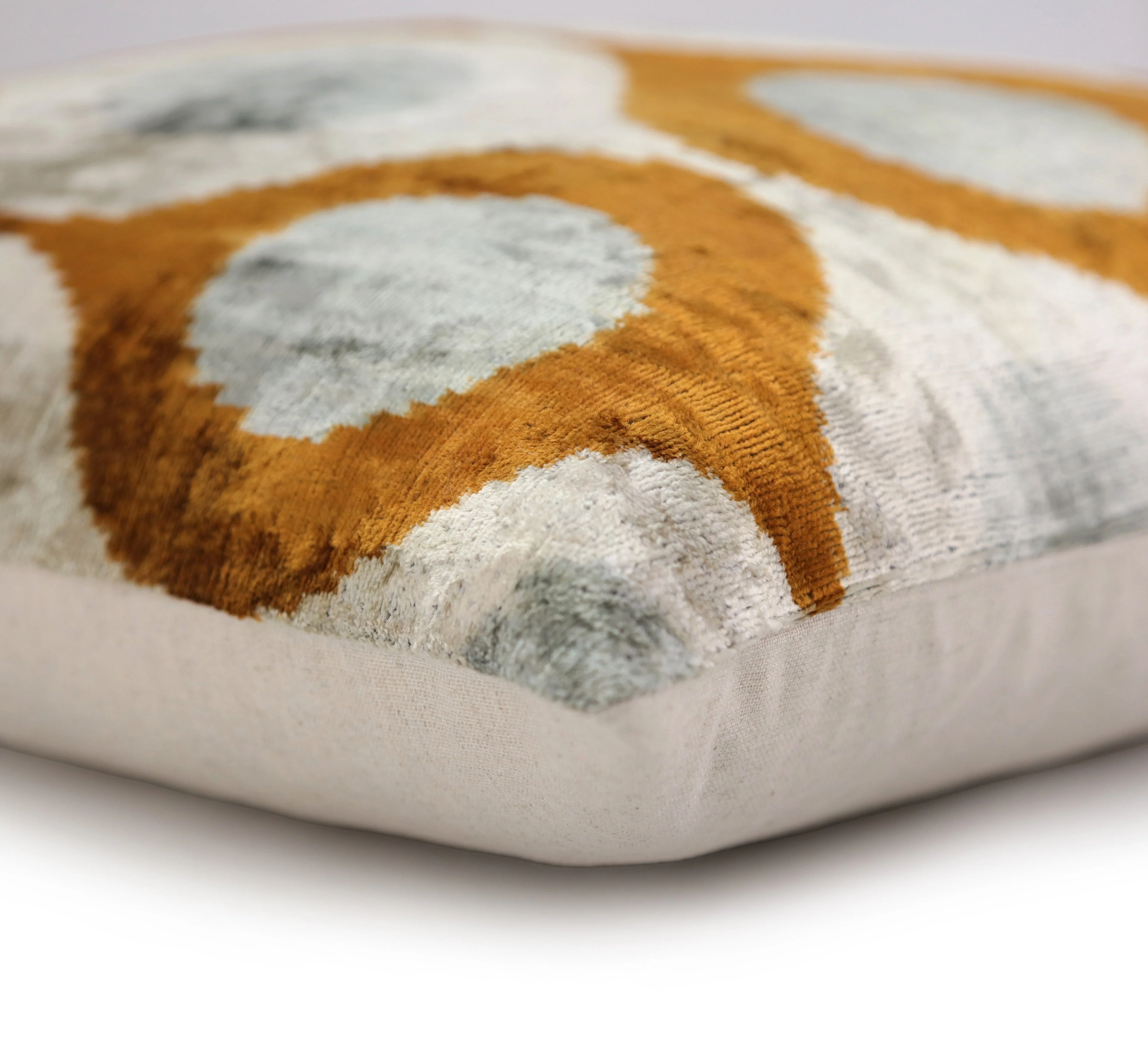 Amber & Gray Circle Velvet Pillow 20x20 – Handcrafted Luxury - Image 8