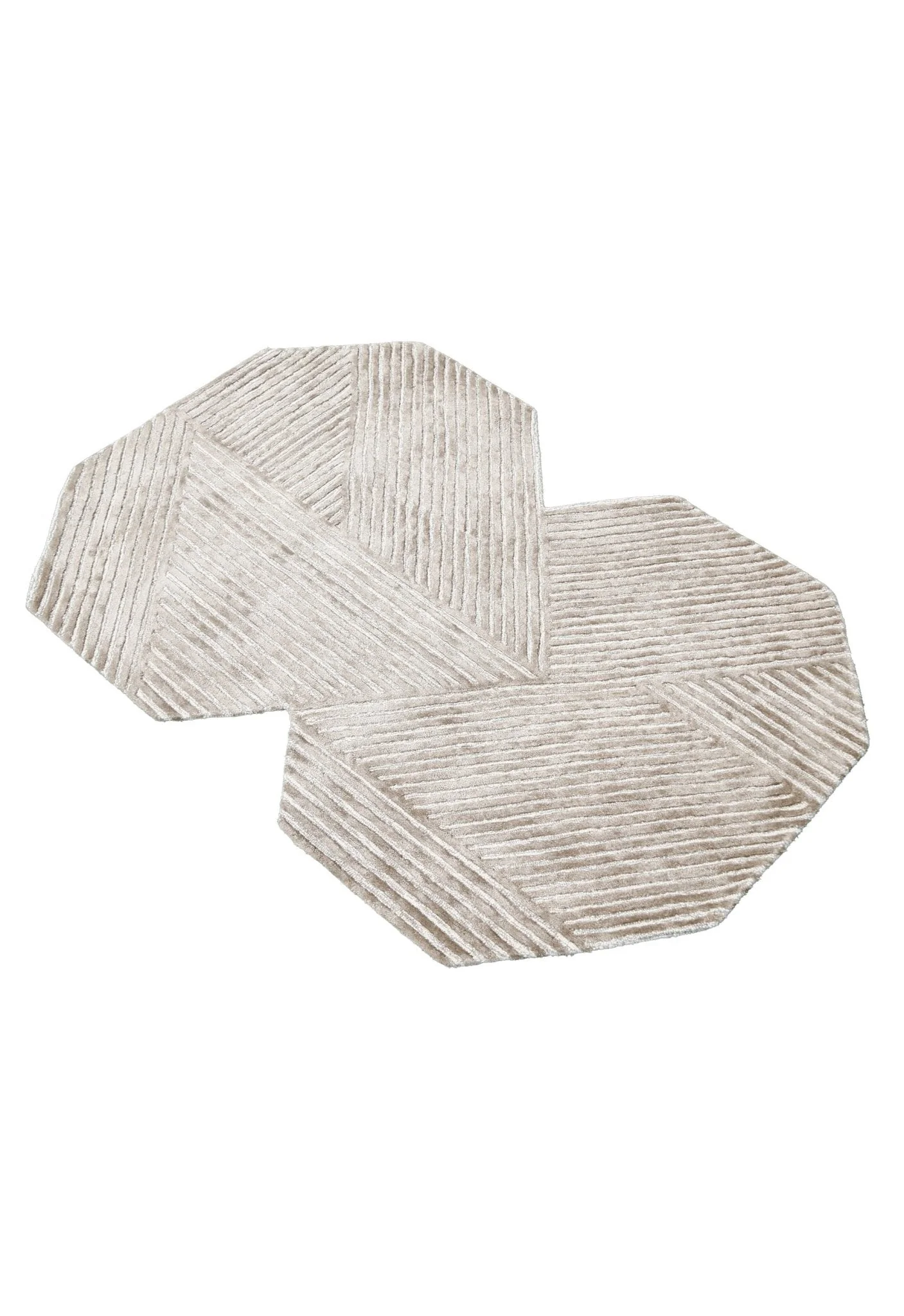 Amber Modern Geometrical Beige Hand Tufted Wool Rug - Image 6