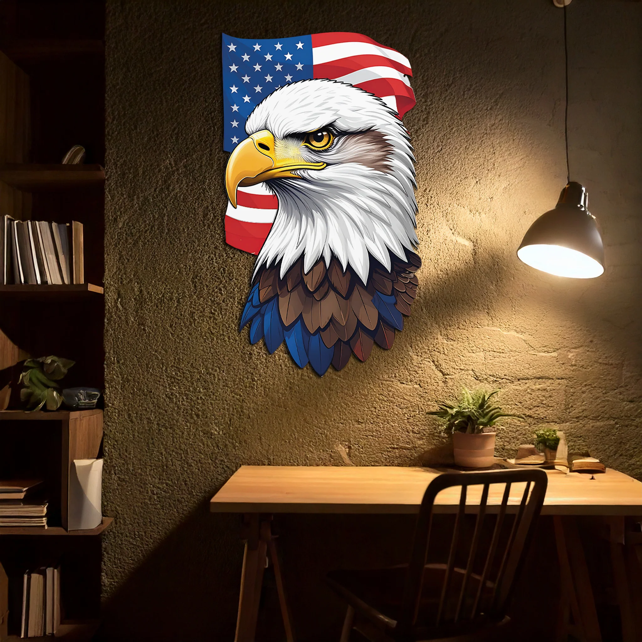 American Eagle Metal Wall Art – Patriotic UV Printed Decor-KAFUVM003 - Image 4