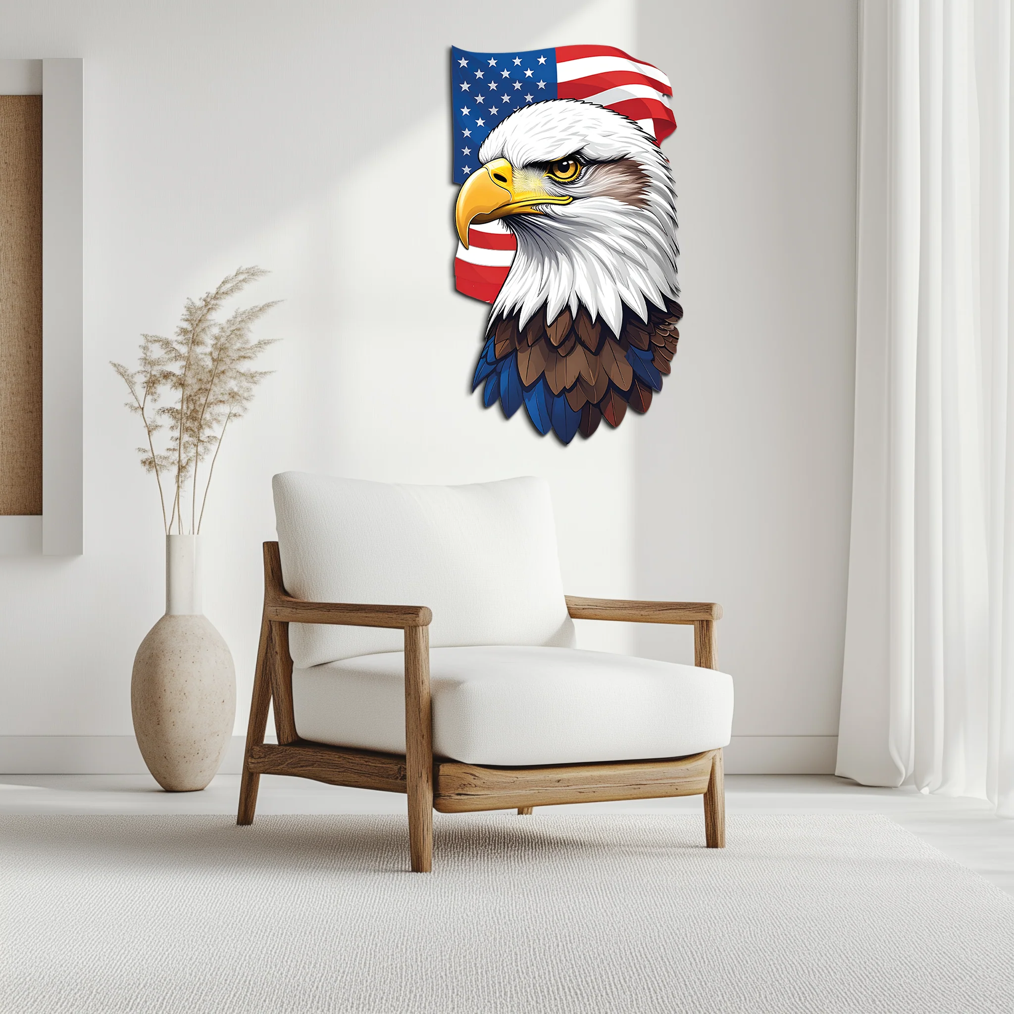 American Eagle Metal Wall Art – Patriotic UV Printed Decor-KAFUVM003 - Image 5