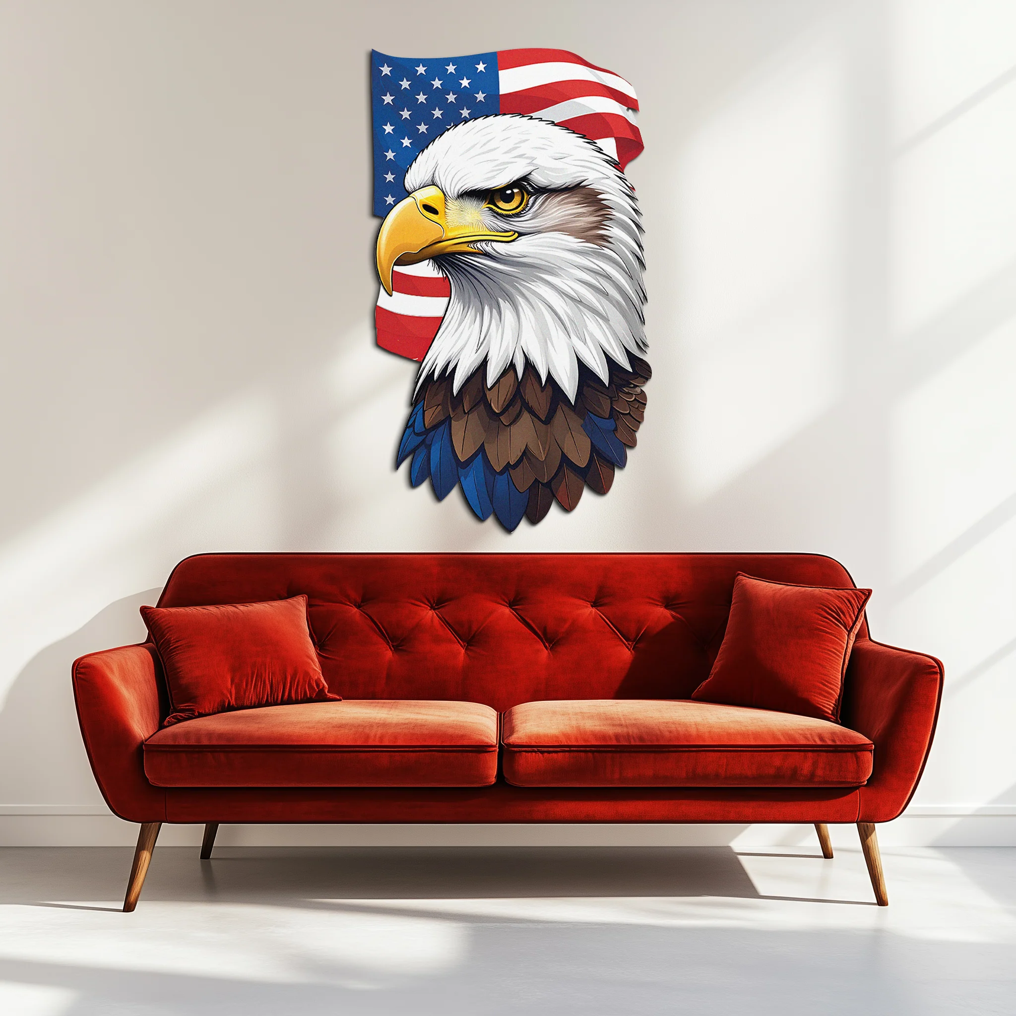 American Eagle Metal Wall Art – Patriotic UV Printed Decor-KAFUVM003 - Image 6