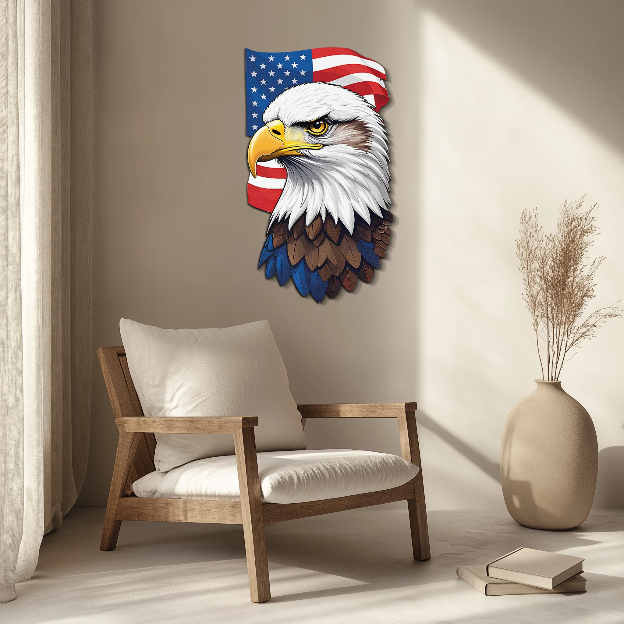 American Eagle Metal Wall Art – Patriotic UV Printed Decor-KAFUVM003 - Image 7