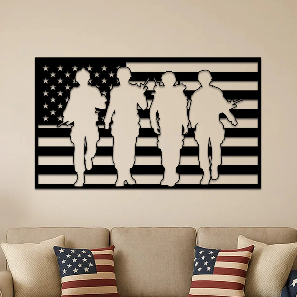 American Flag and Soldiers - Image 3