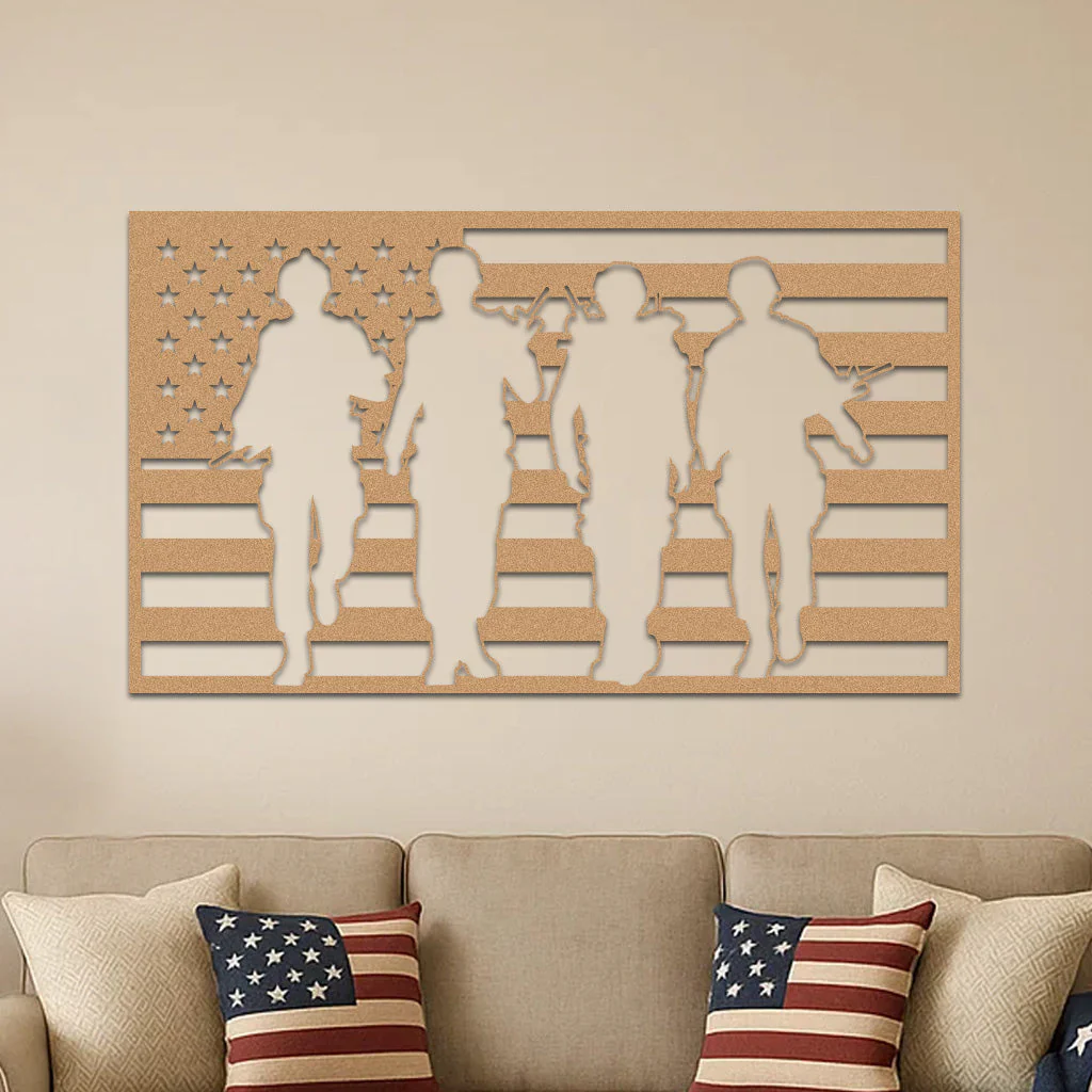 American Flag and Soldiers - Image 4