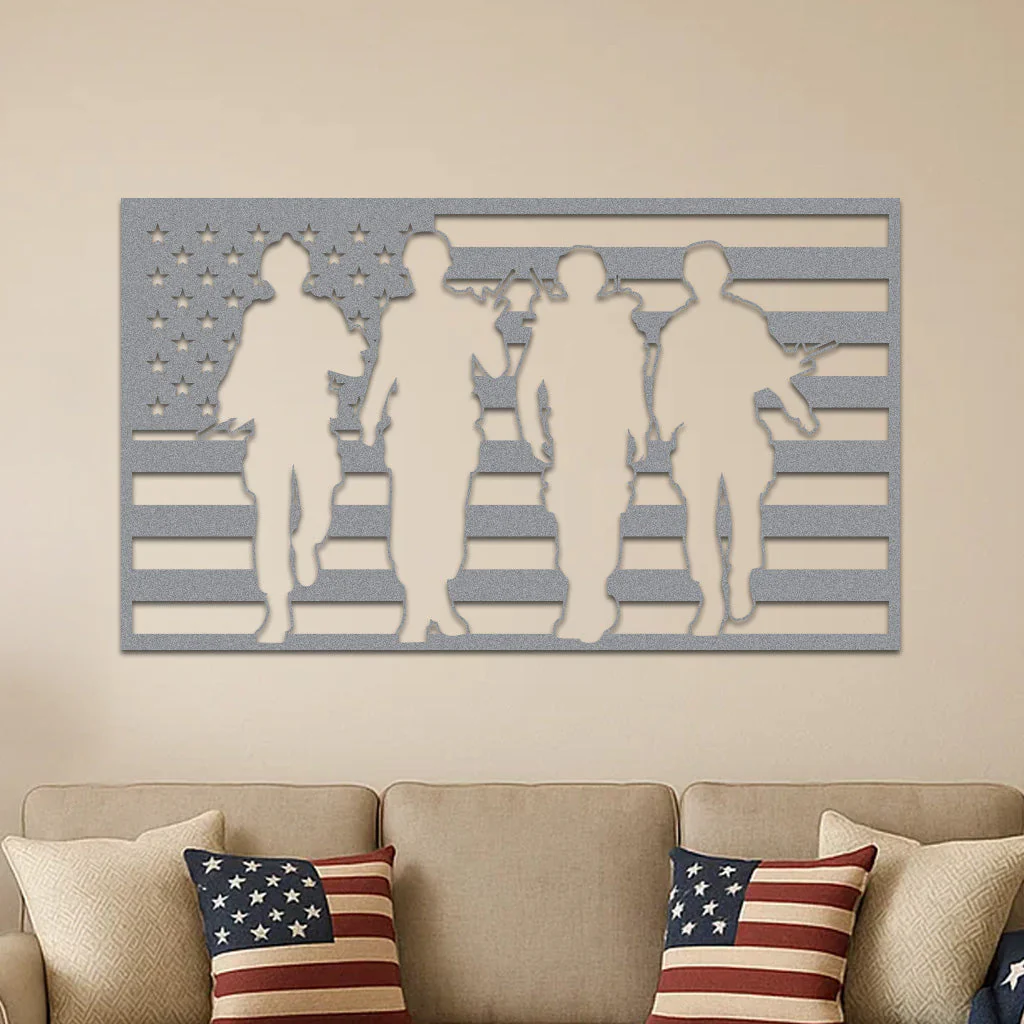 American Flag and Soldiers - Image 5