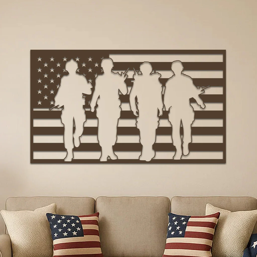 American Flag and Soldiers - Image 6