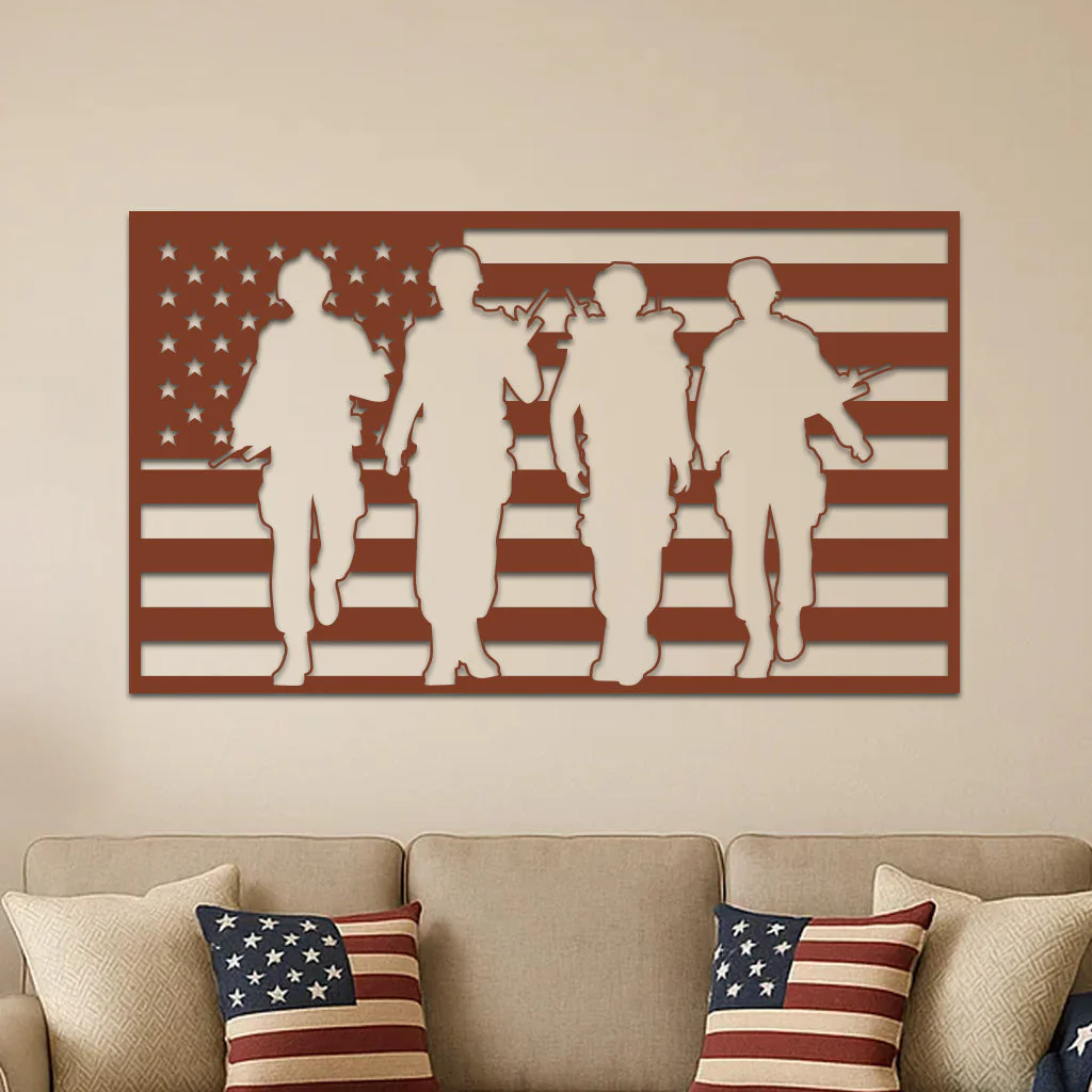 American Flag and Soldiers - Image 7