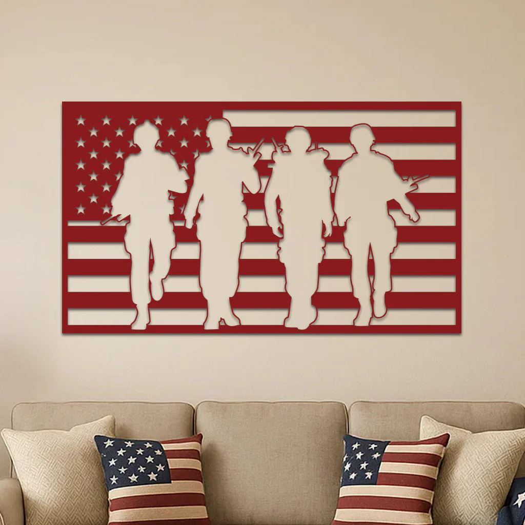 American Flag and Soldiers - Image 8