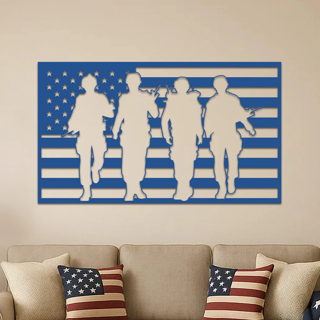American Flag and Soldiers - Image 9