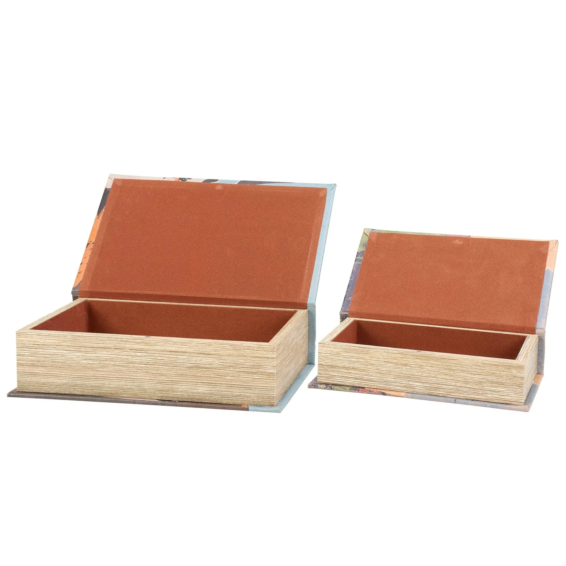 American West Book Box Set of 2 | Vintage Book Shaped Storage Stash Trinket Boxes - Image 3