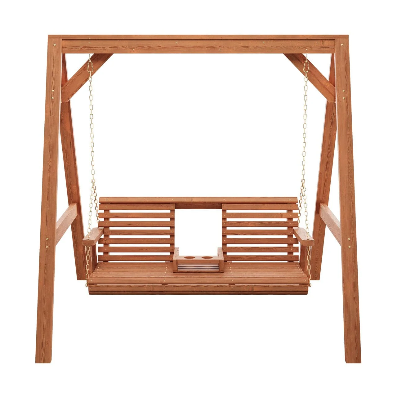 Amish Casual Console Porch Swing with A-Frame Stand - Image 2
