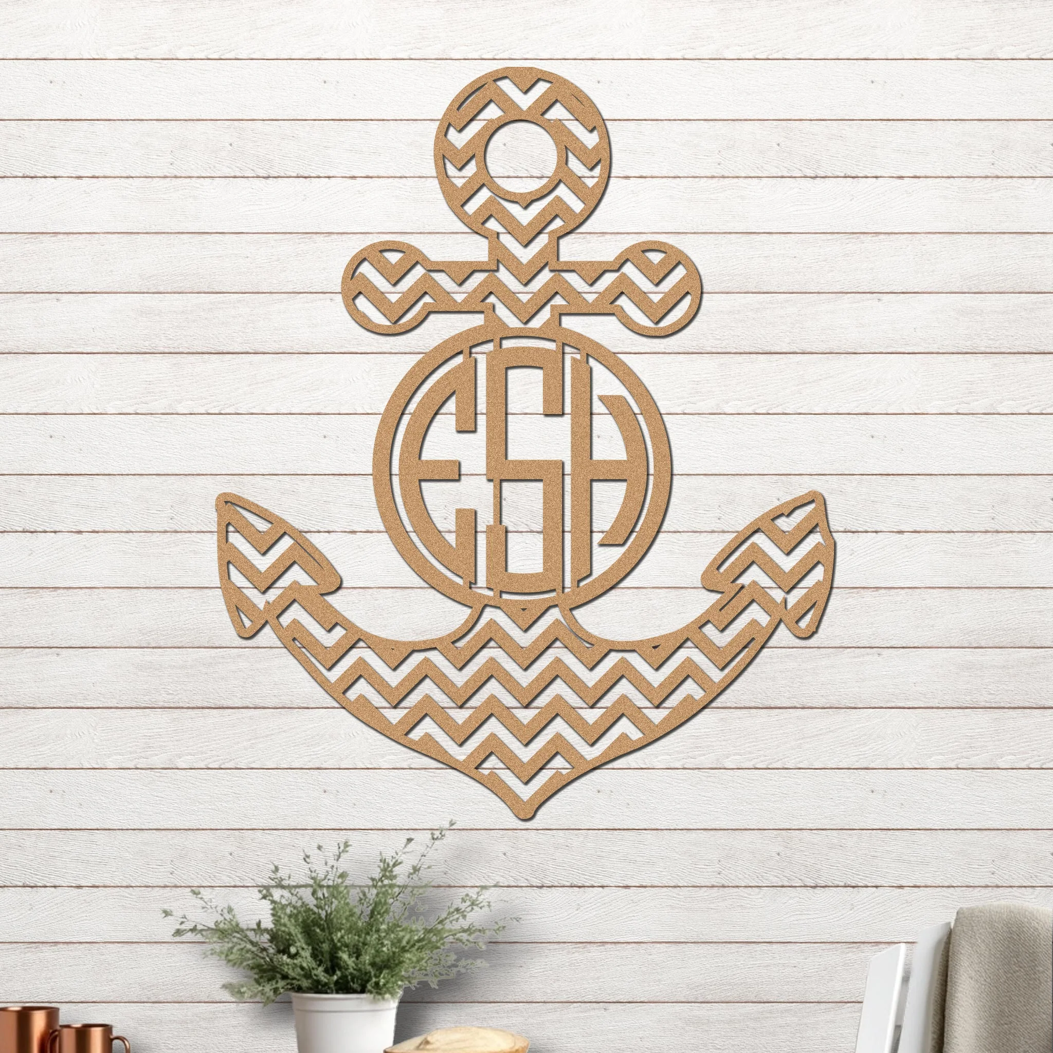 Anchor with Chevron Design and Monogram - Image 4