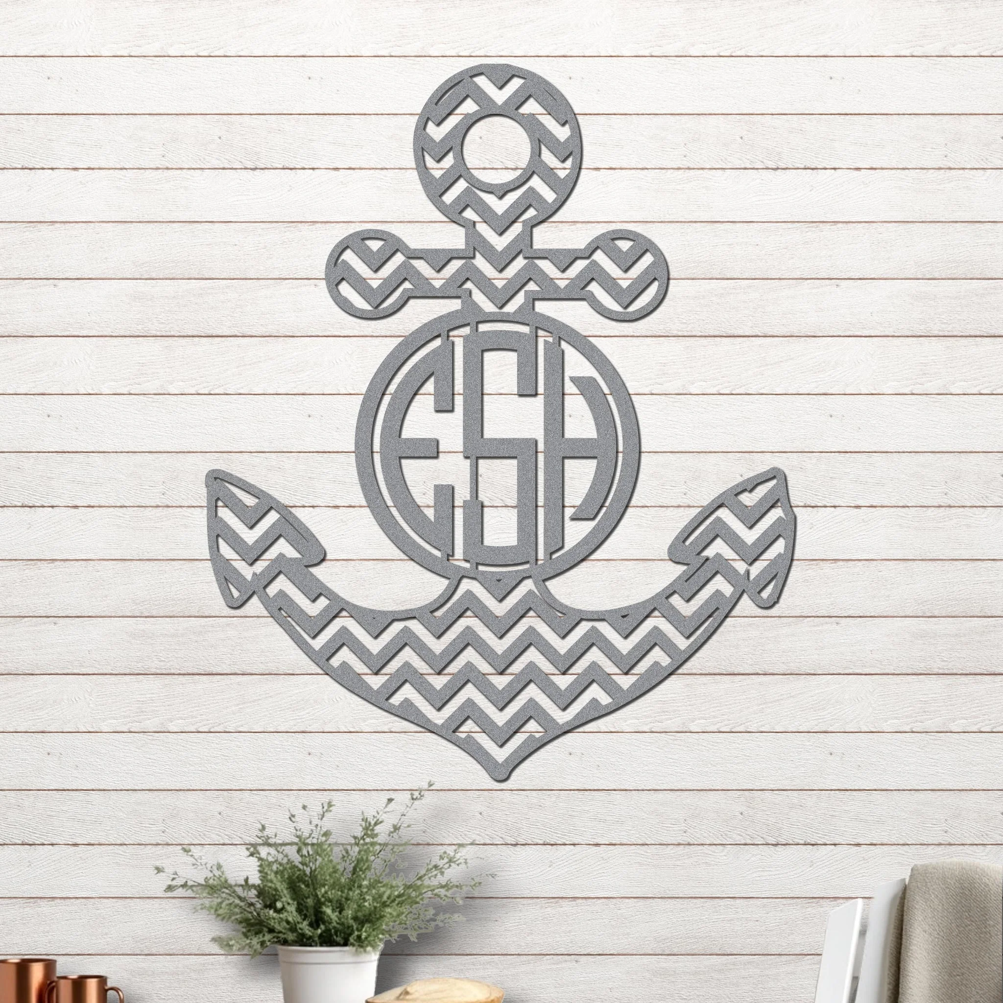 Anchor with Chevron Design and Monogram - Image 5