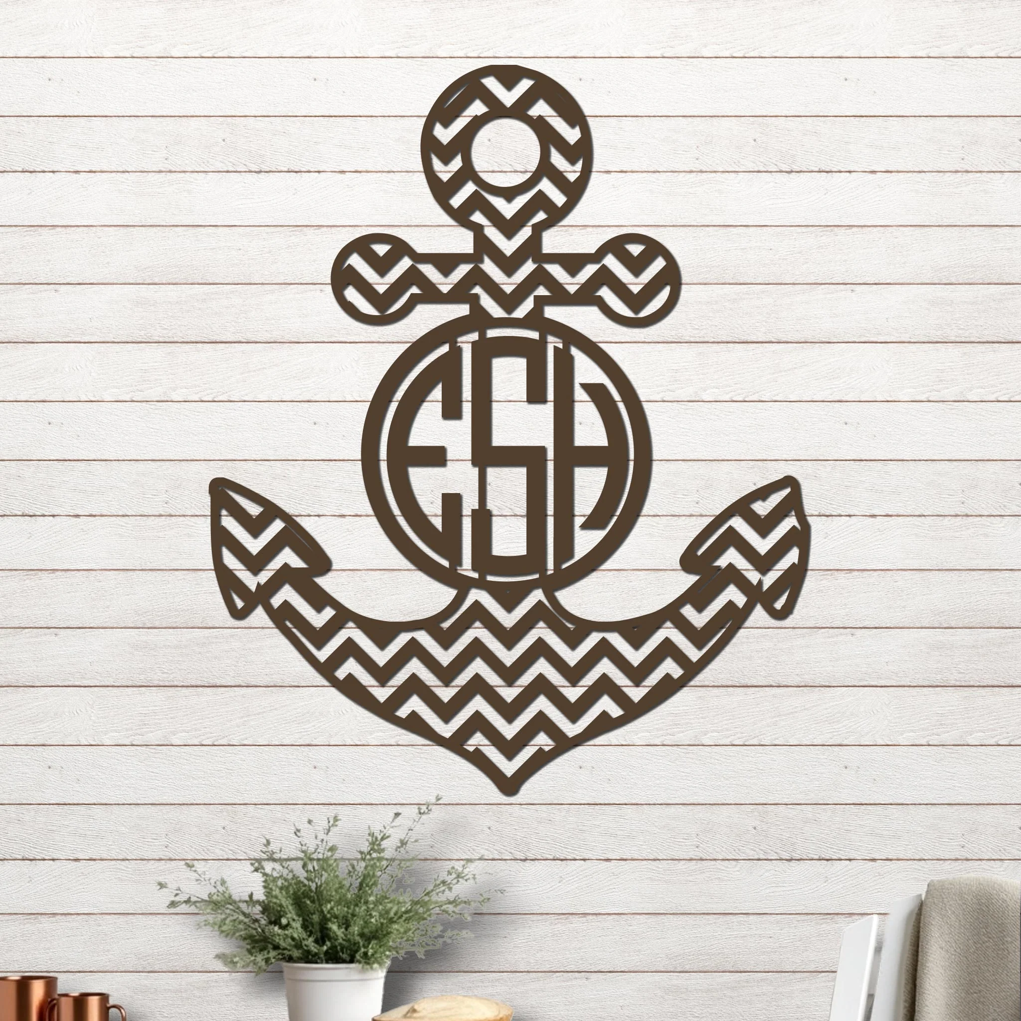 Anchor with Chevron Design and Monogram - Image 6