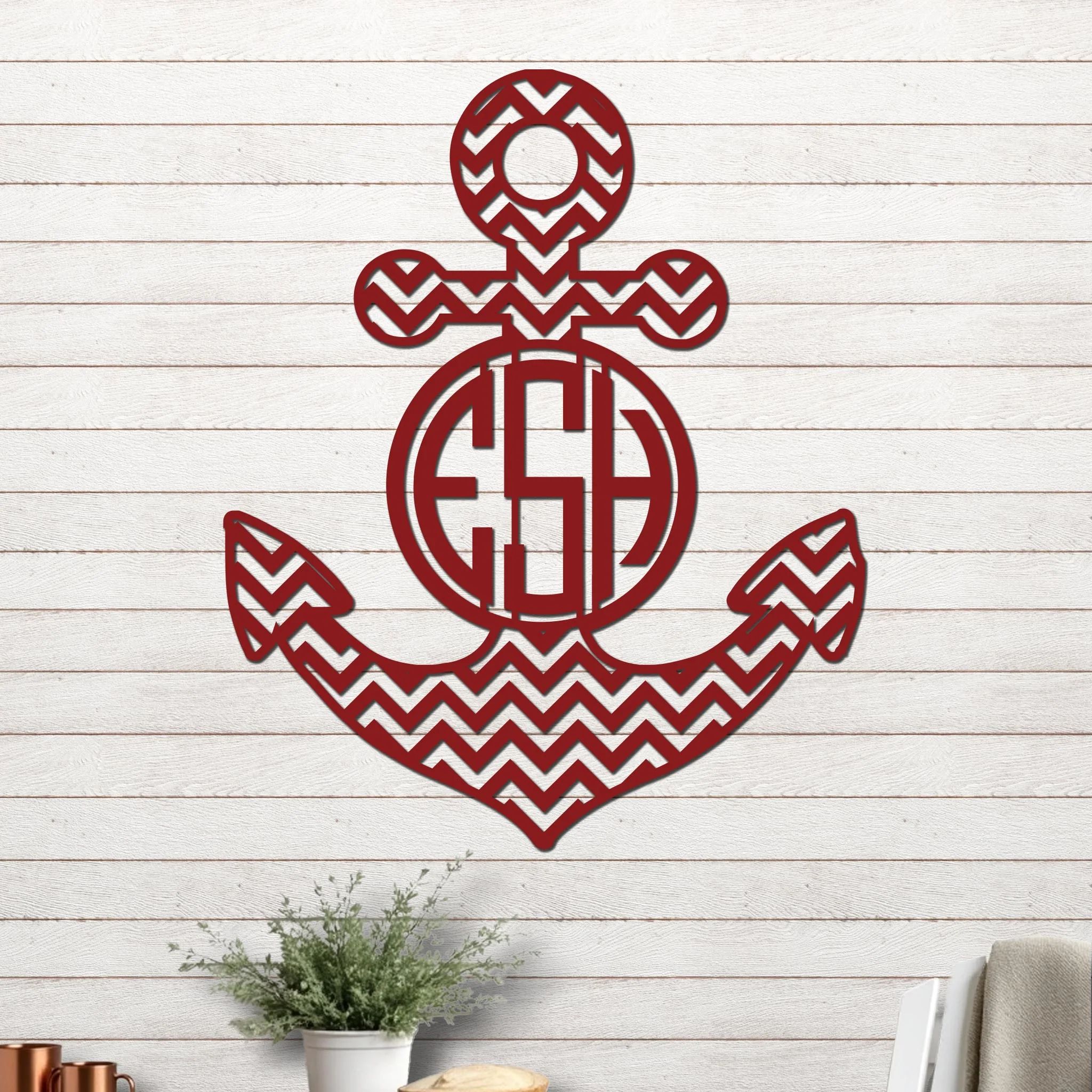 Anchor with Chevron Design and Monogram - Image 8