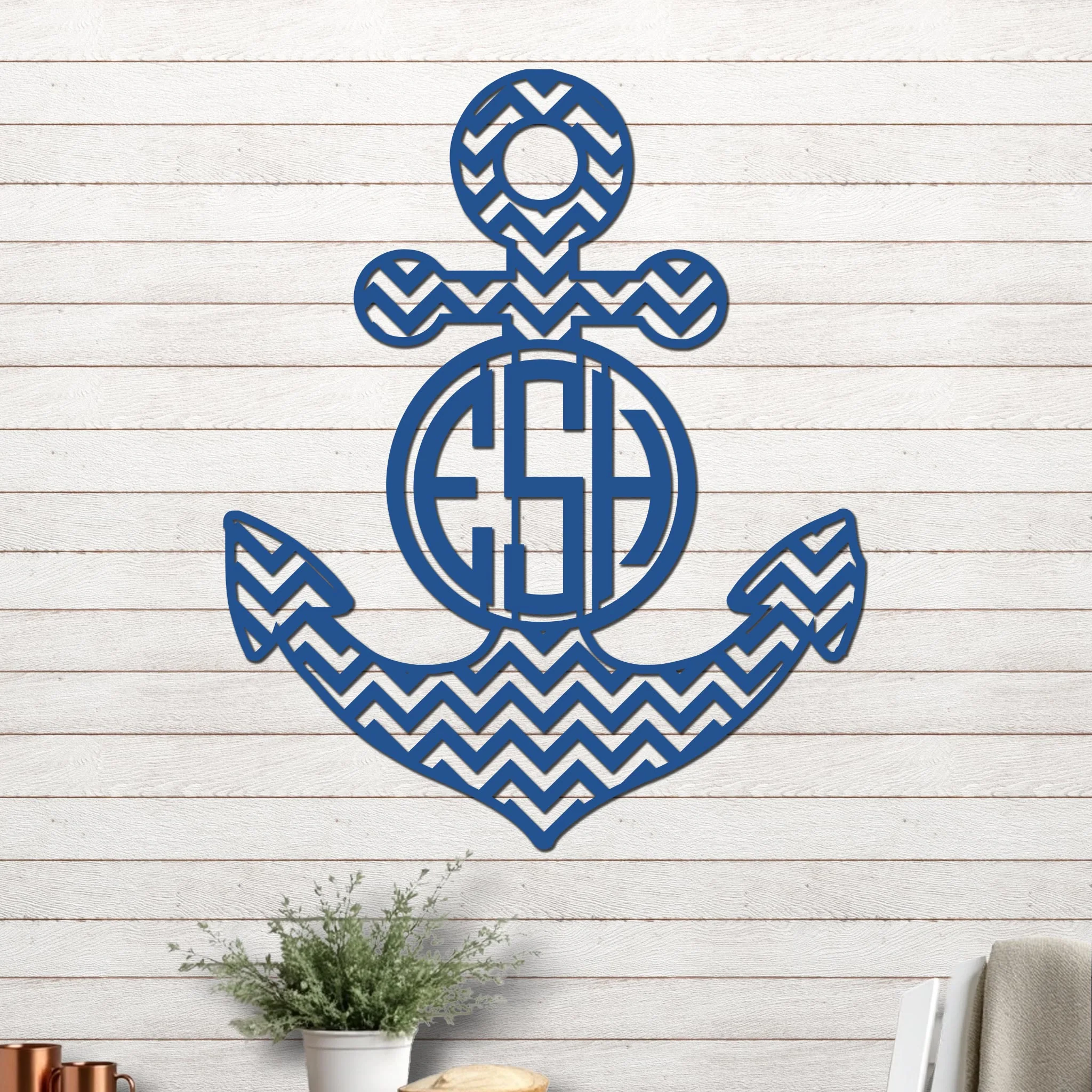 Anchor with Chevron Design and Monogram - Image 9