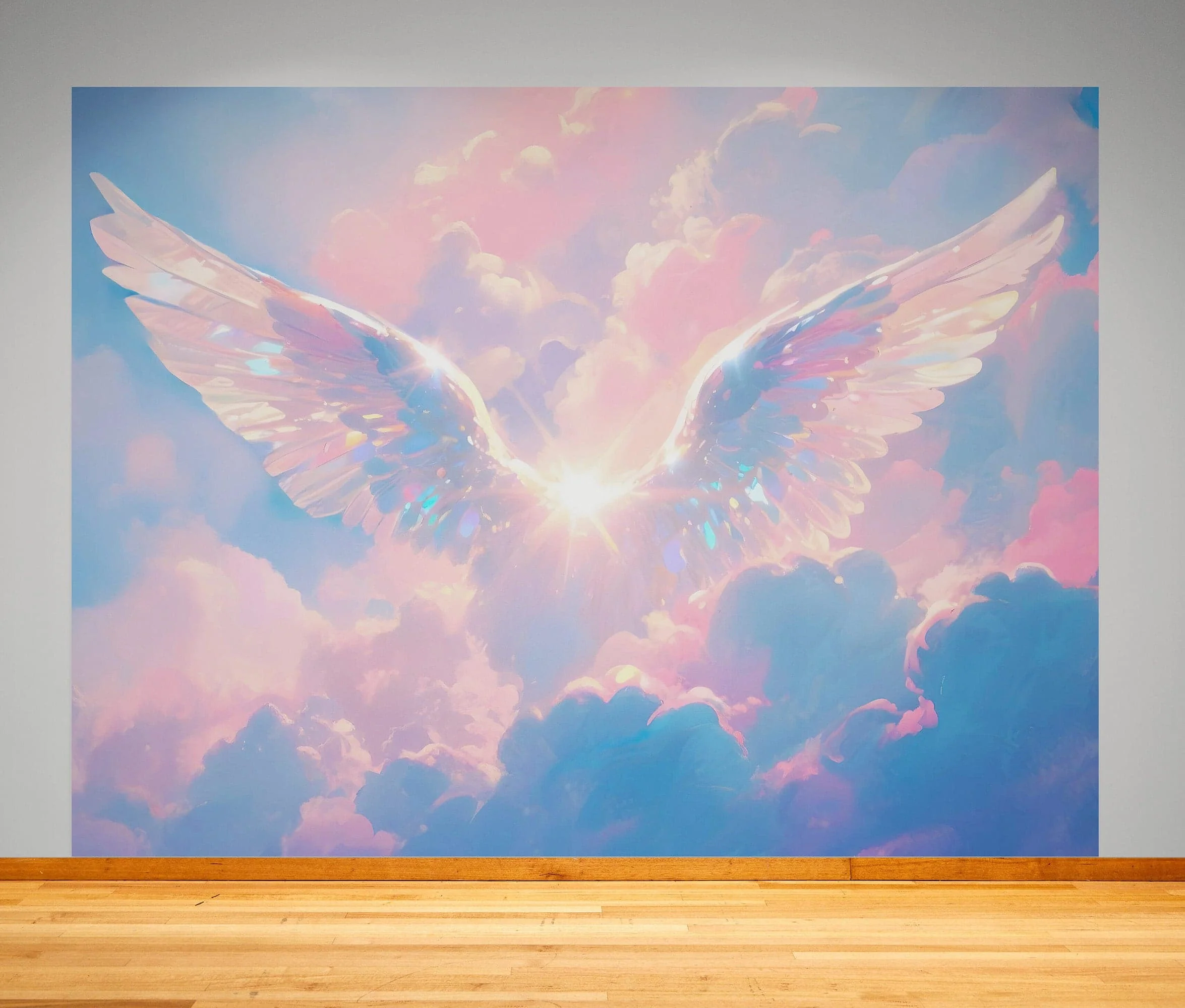 Angel Wings Over Clouds Wallpaper Mural. #7019 - Image 4