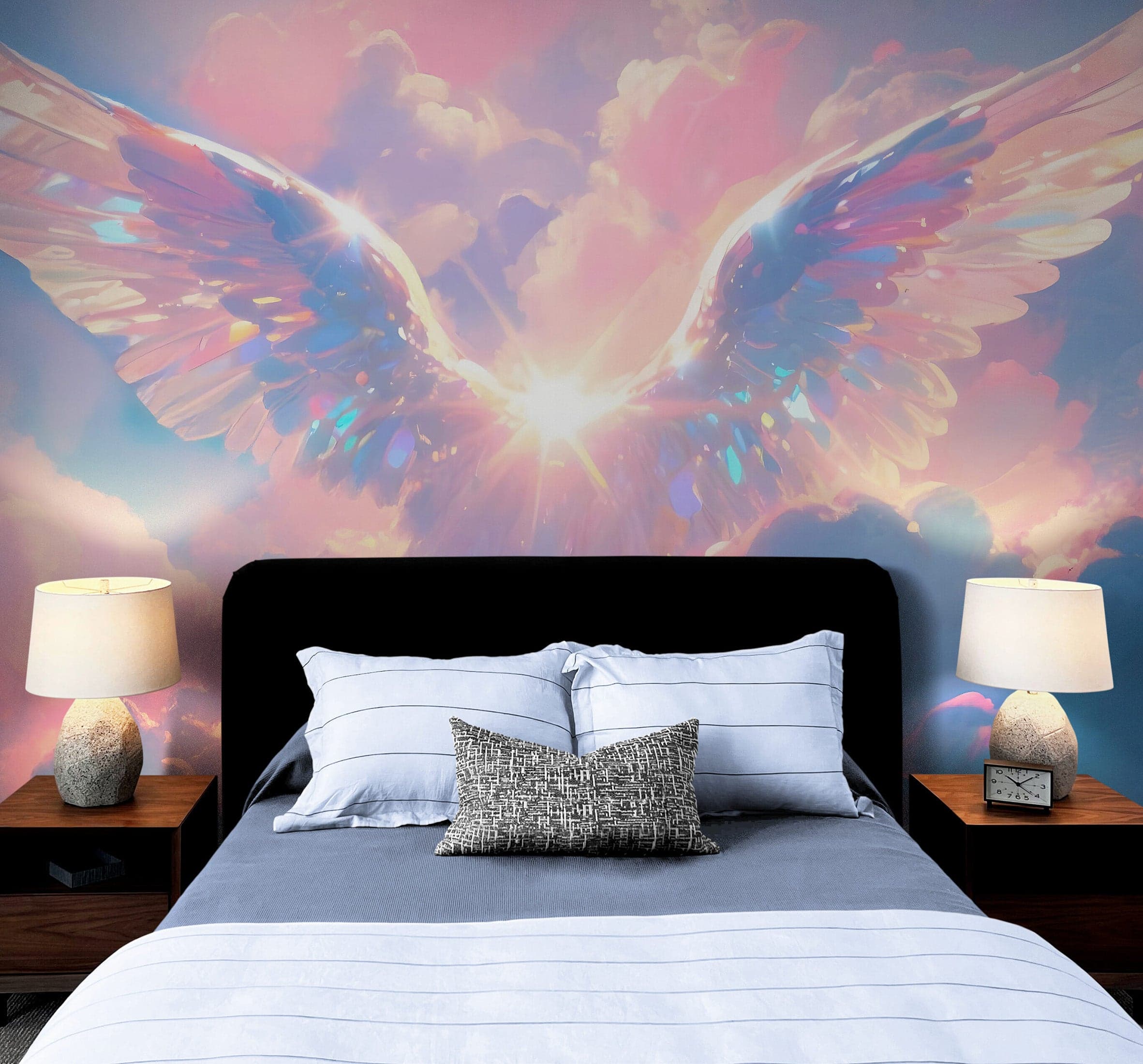 Angel Wings Over Clouds Wallpaper Mural. #7019 - Image 7