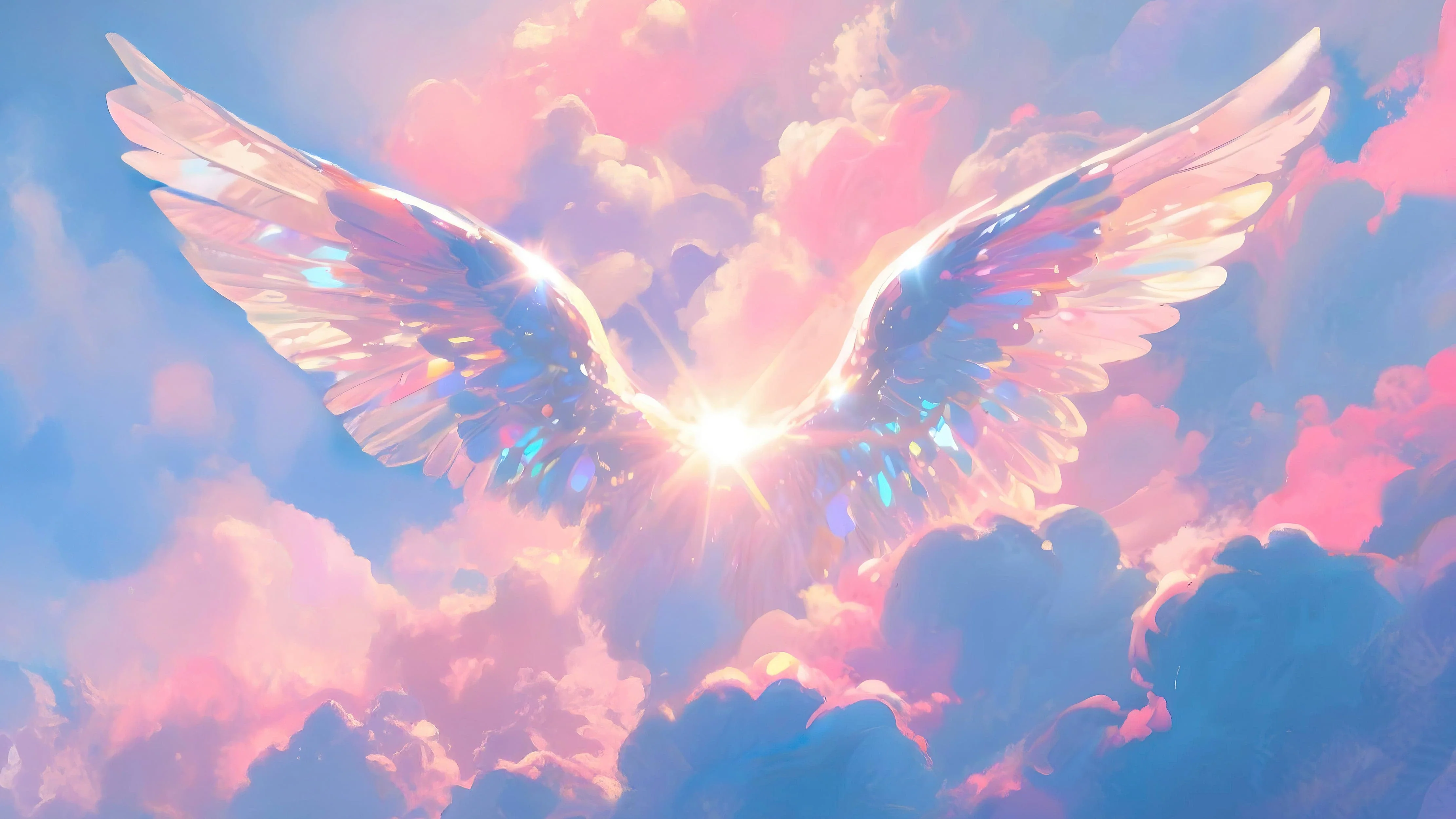 Angel Wings Over Clouds Wallpaper Mural. #7019 - Image 8