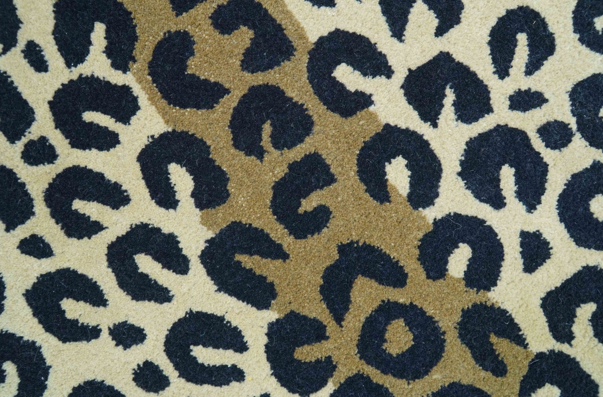 Animal Leopard Beige Hand Tufted 3x5 Wool Area Rug - Image 3