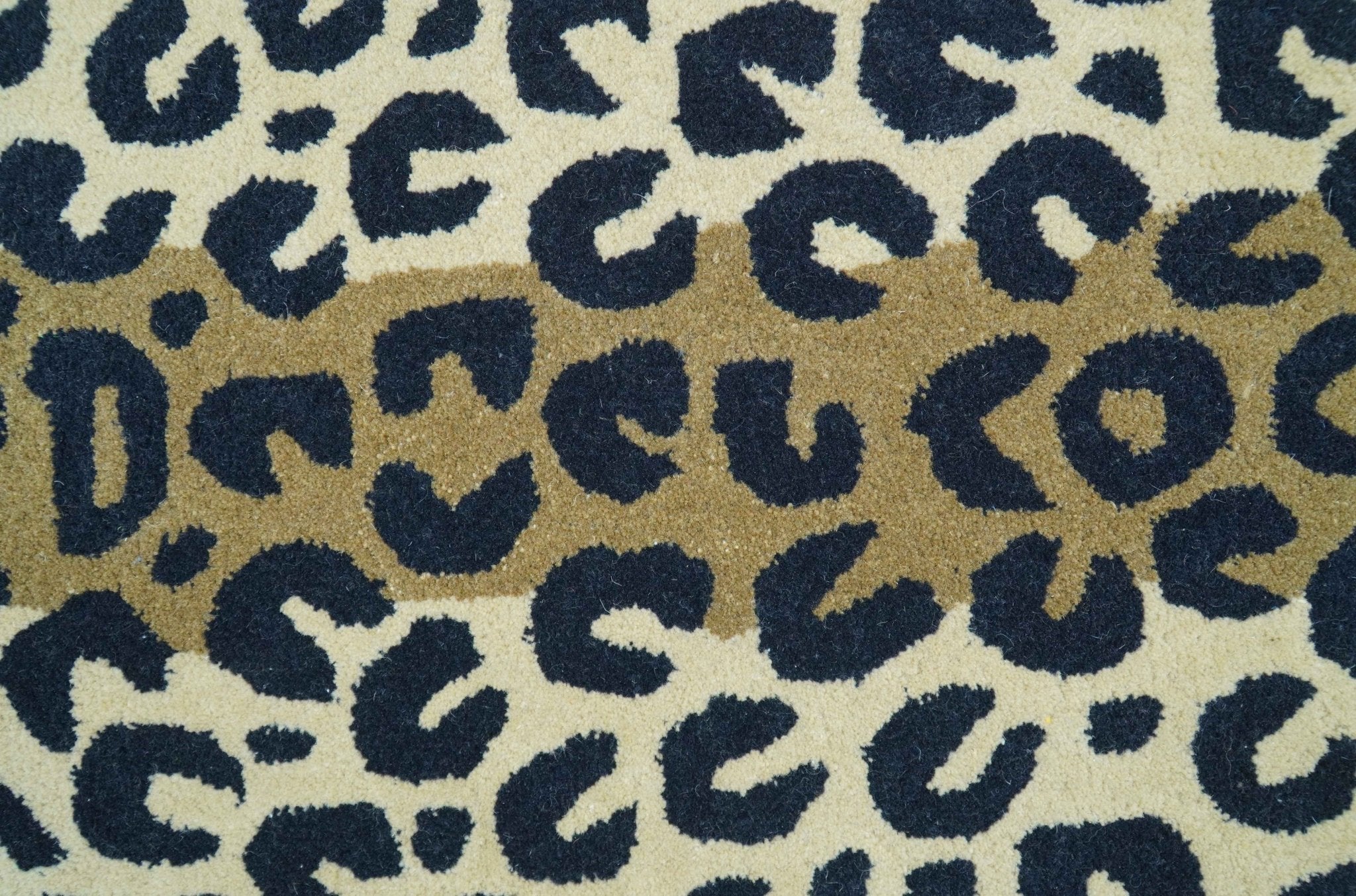 Animal Leopard Beige Hand Tufted 3x5 Wool Area Rug - Image 4