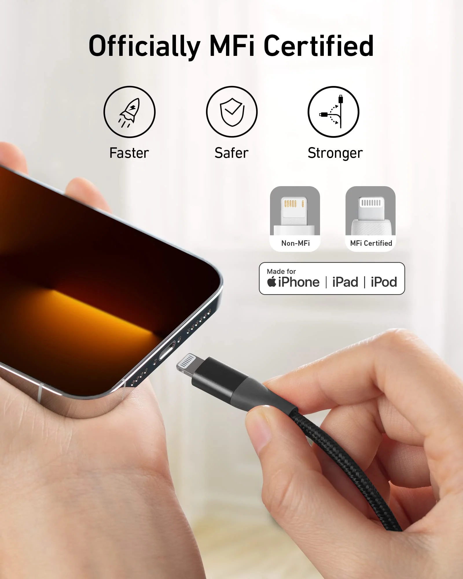 Anker <b>551</b> USB-A to Lightning Cable (3 ft / 6 ft / 10 ft) - Image 3