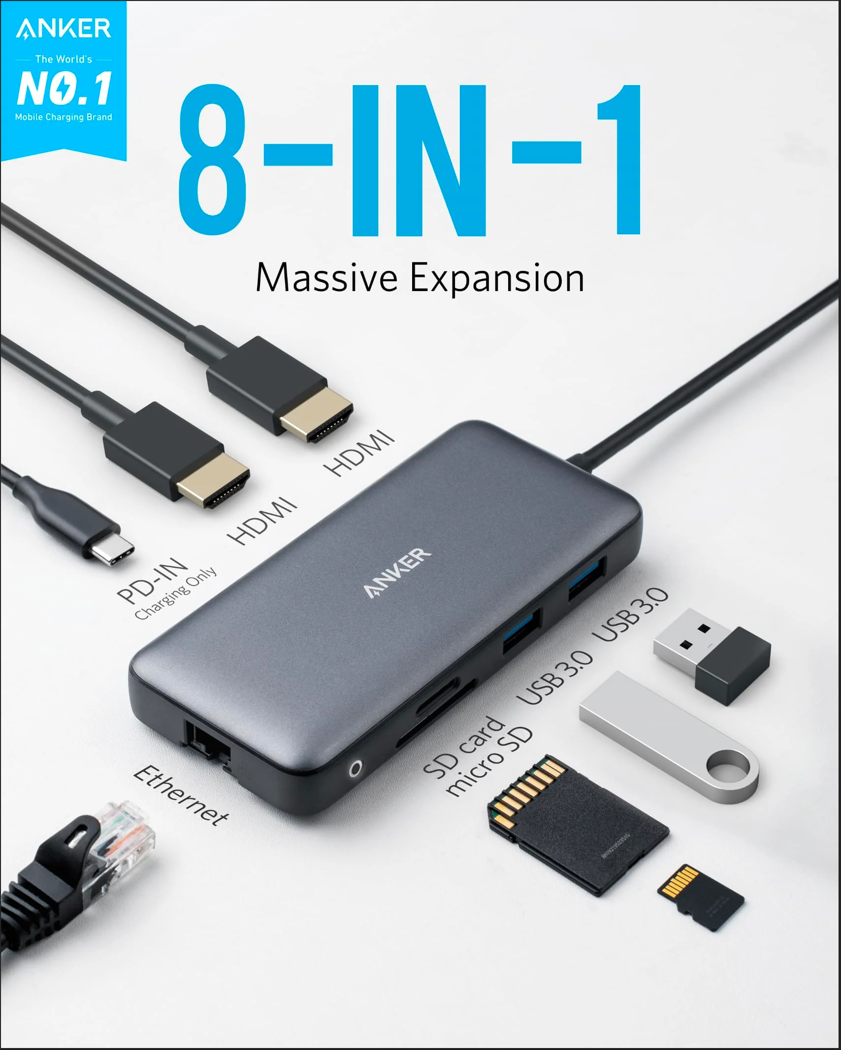 Anker <b>553</b> USB-C Hub (8-in-1) - Image 2