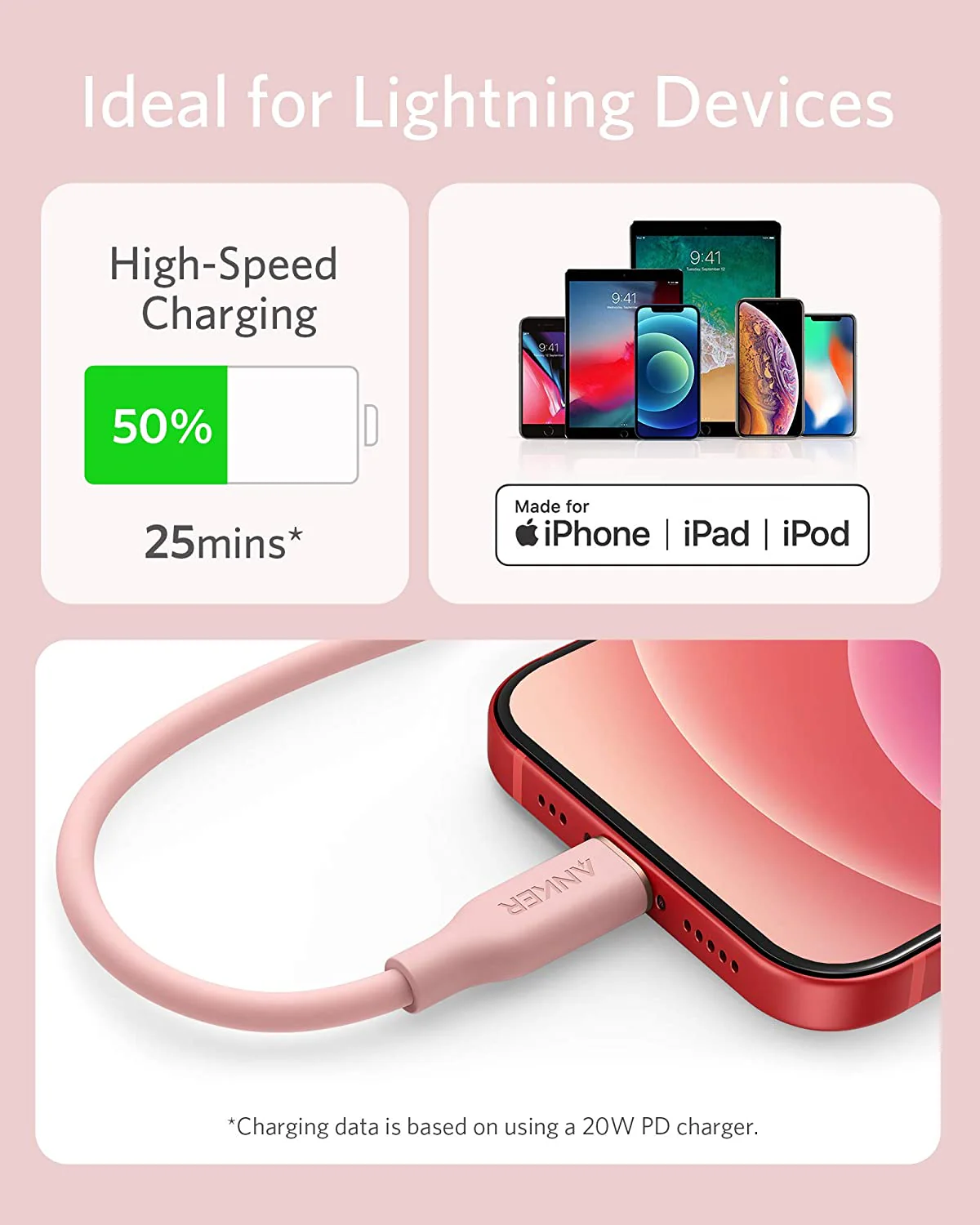 Anker <b>641</b> USB-C to Lightning Cable (Flow, 3 ft Silicone) - Image 18