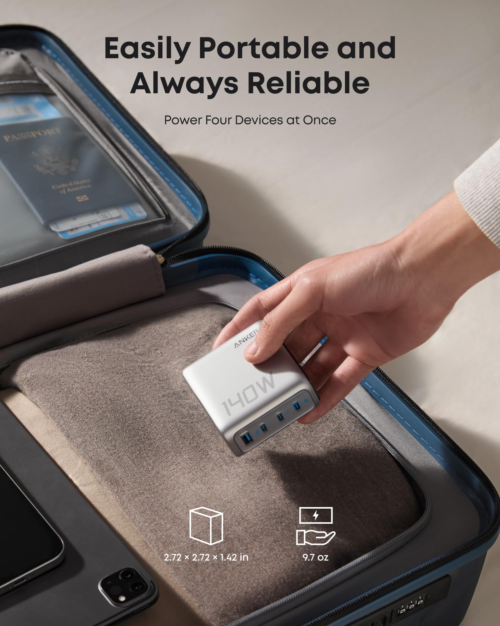 Anker Charger (140W, 4-Port, PD 3.1) with USB-C Cable - Image 12