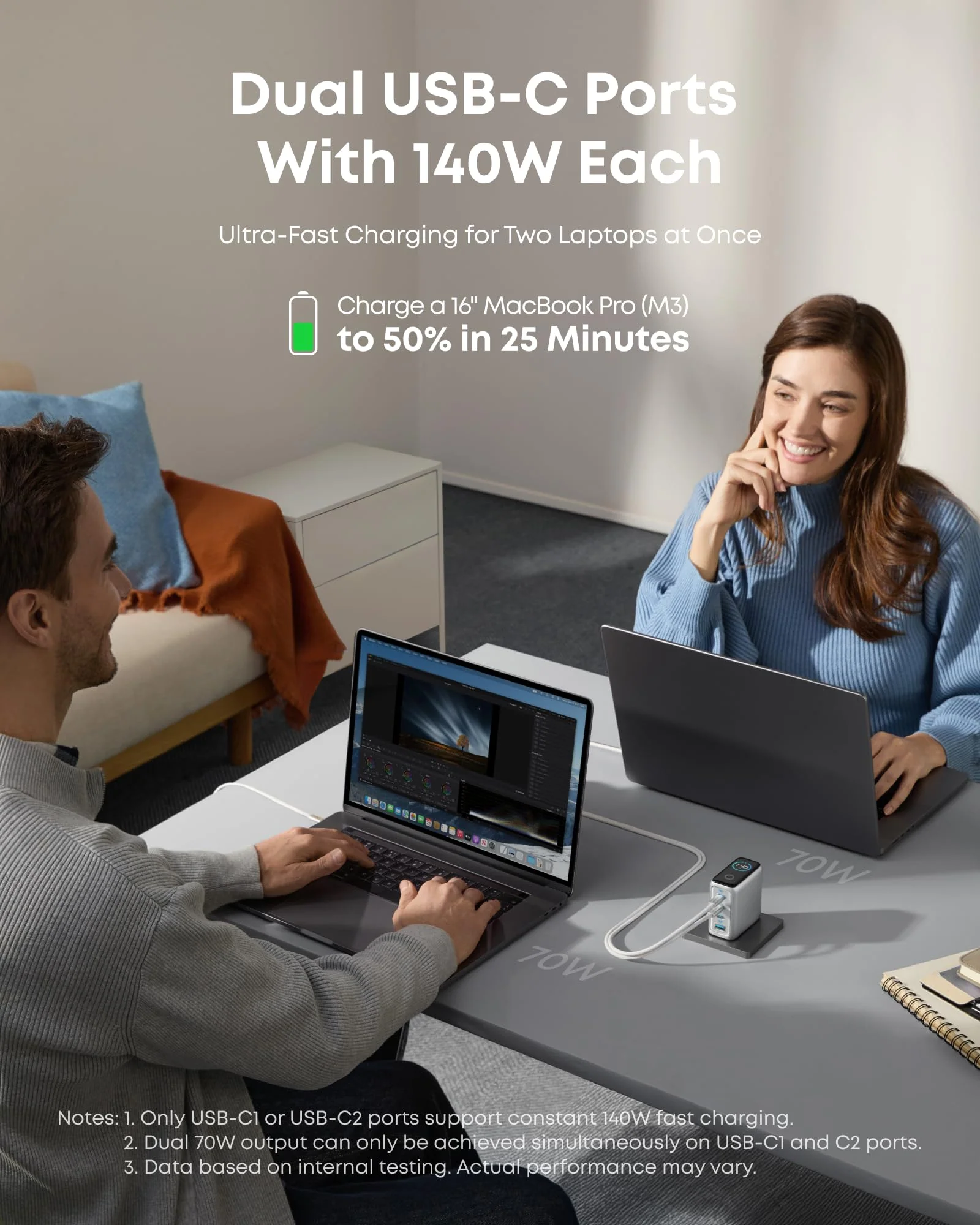Anker Charger (140W, 4-Port, PD 3.1) with USB-C Cable - Image 9