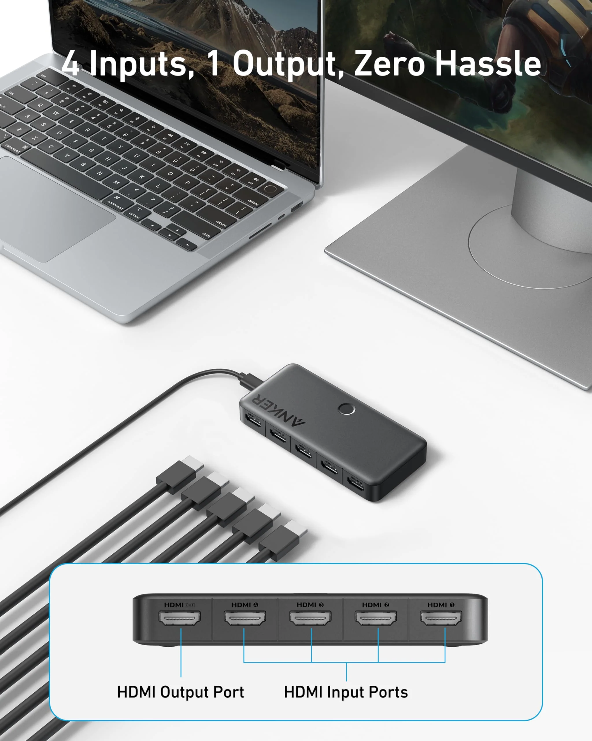 Anker HDMI Switch (4 in 1 Out, 4K HDMI) - Image 2