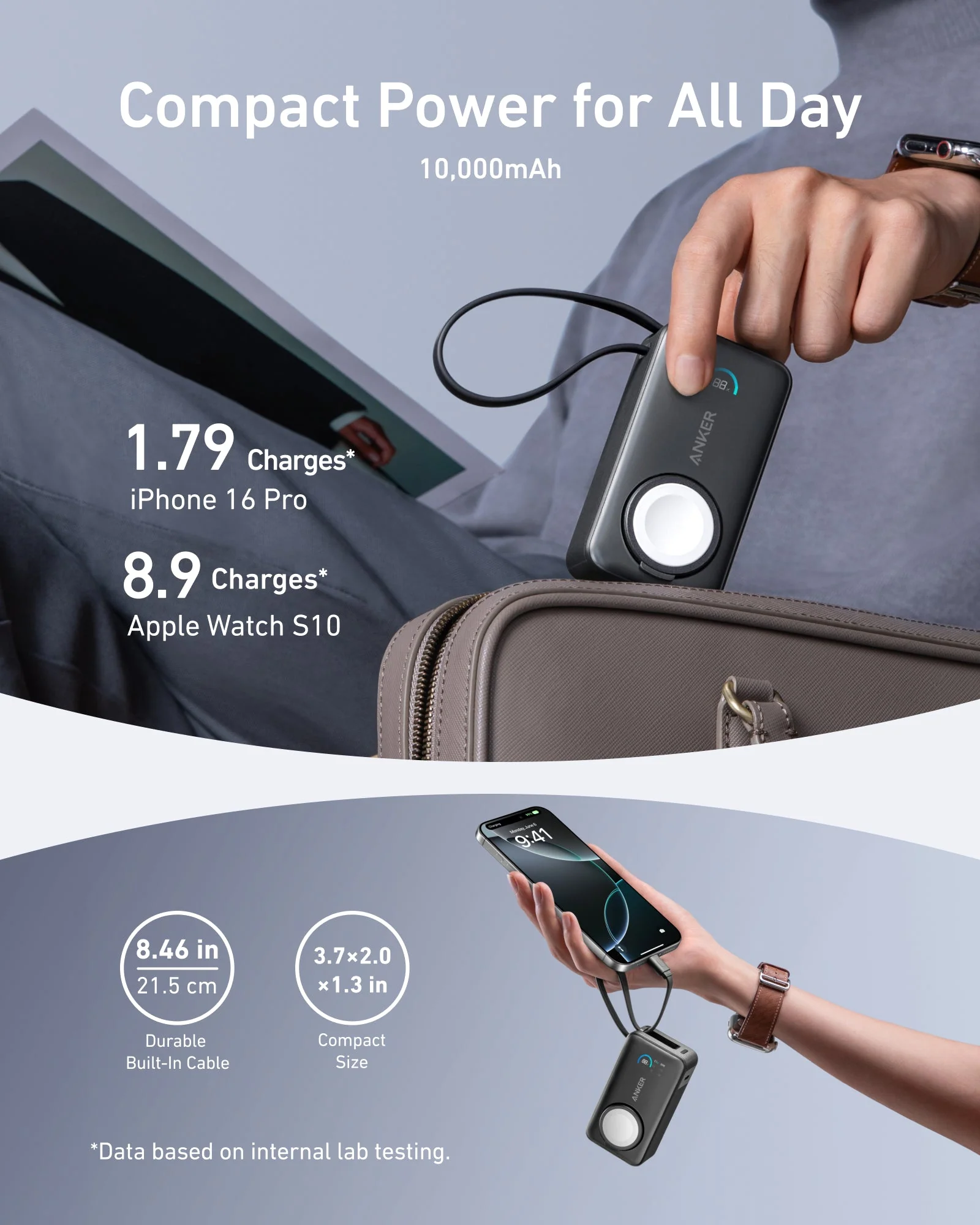 Anker MagGo Power Bank (10K, 35W, For Apple Watch) - Image 4