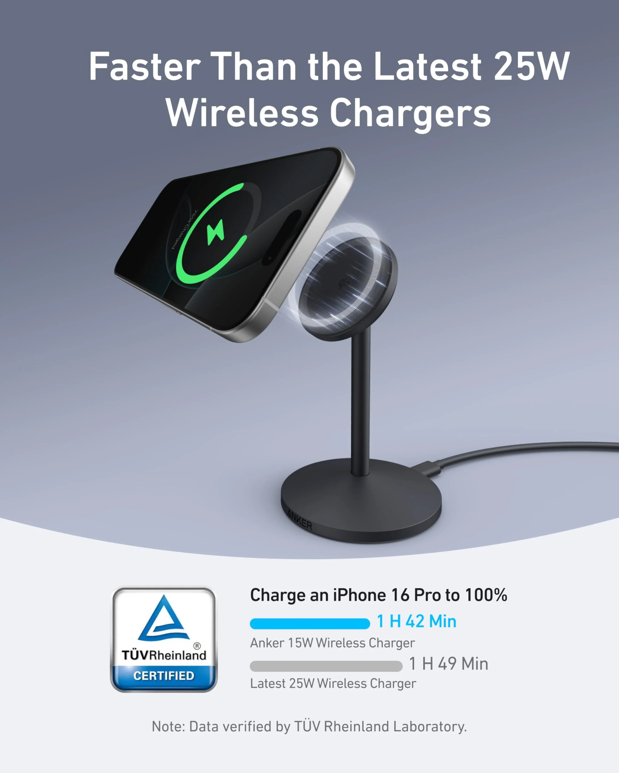 Anker MagGo Wireless Charger (Stand) with Adapter and Cable BOA - Image 3