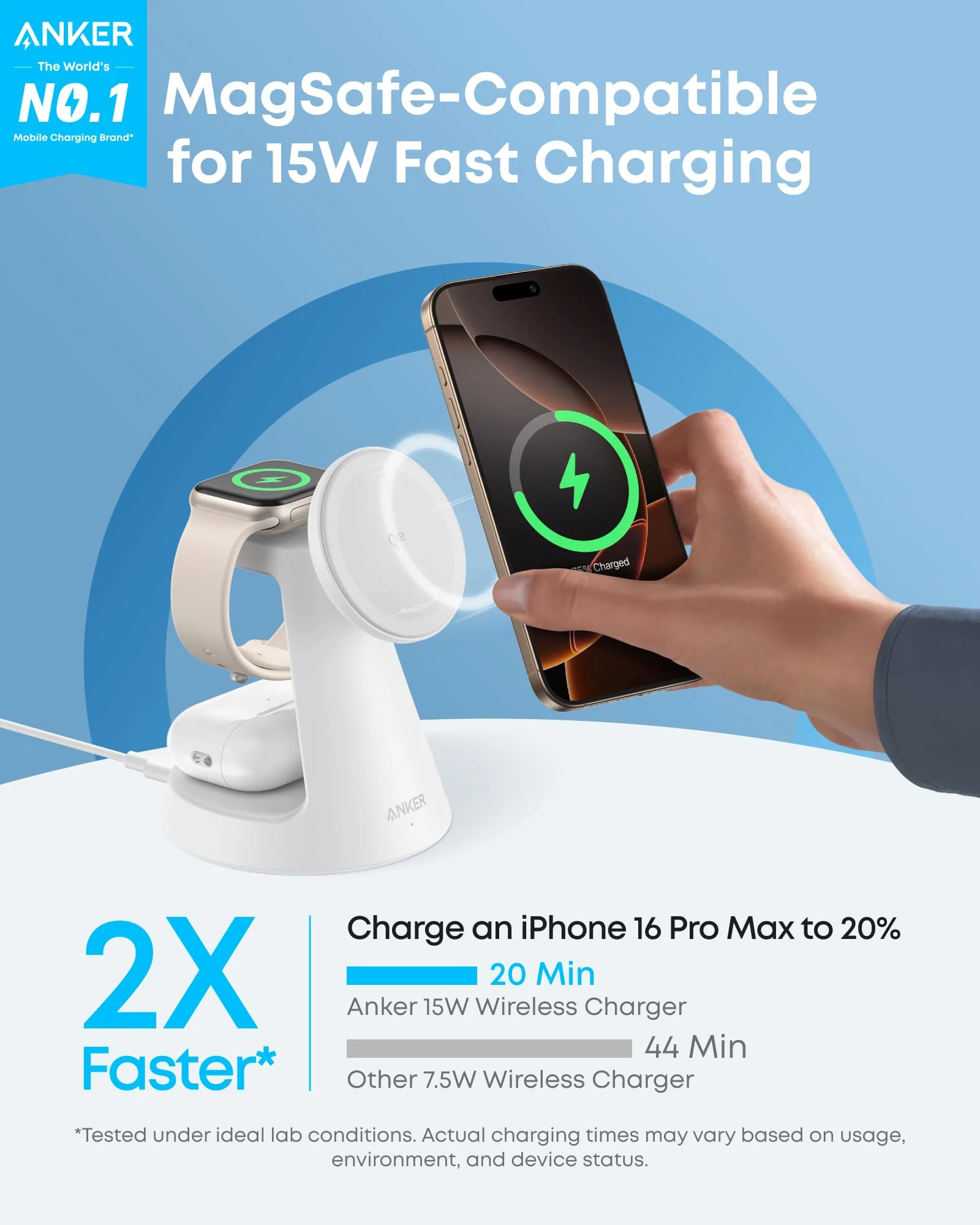 Anker MagGo Wireless Charging Station (3-in-1, Dock Stand) - Image 10