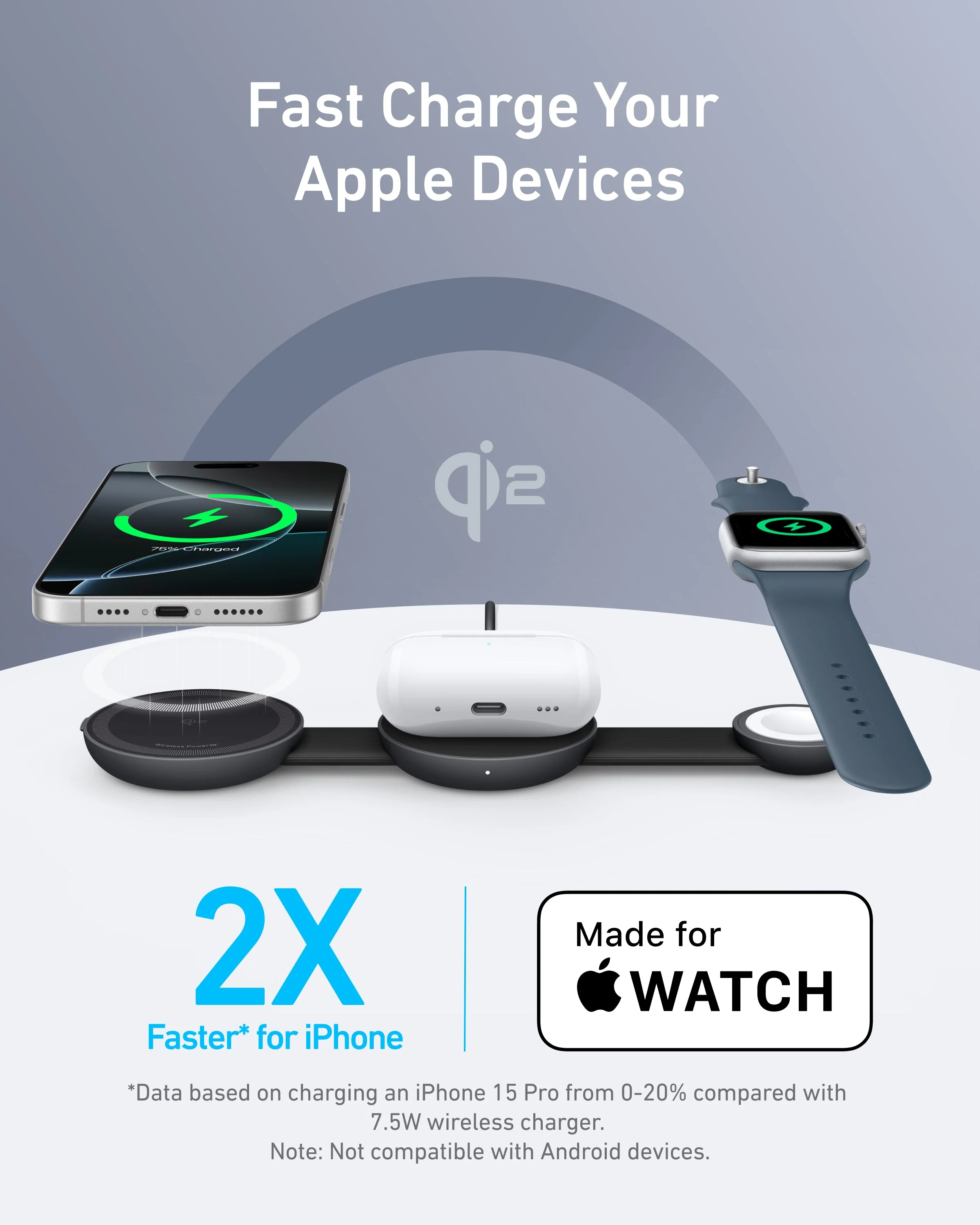 Anker MagGo Wireless Charging Station (3-in-1, Foldable Pad) - Image 4
