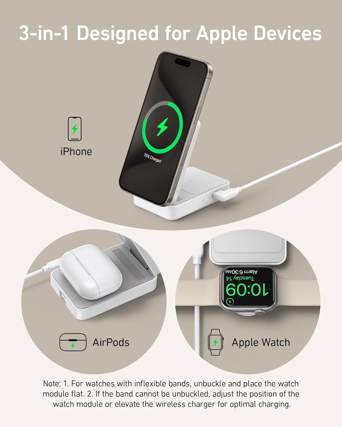 Anker MagGo Wireless Charging Station (Foldable 3-in-1) - Image 7
