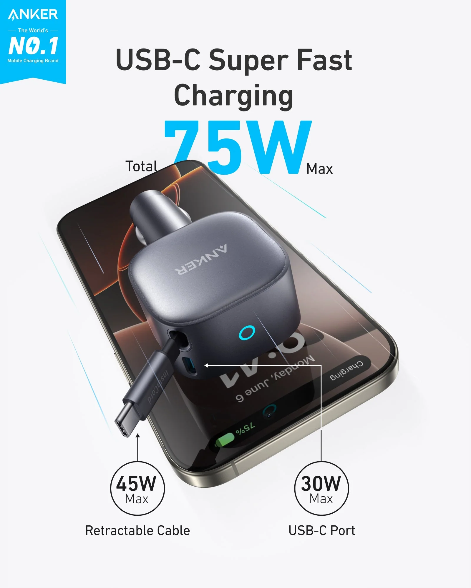 Anker Nano 75W Car Charger - Image 2