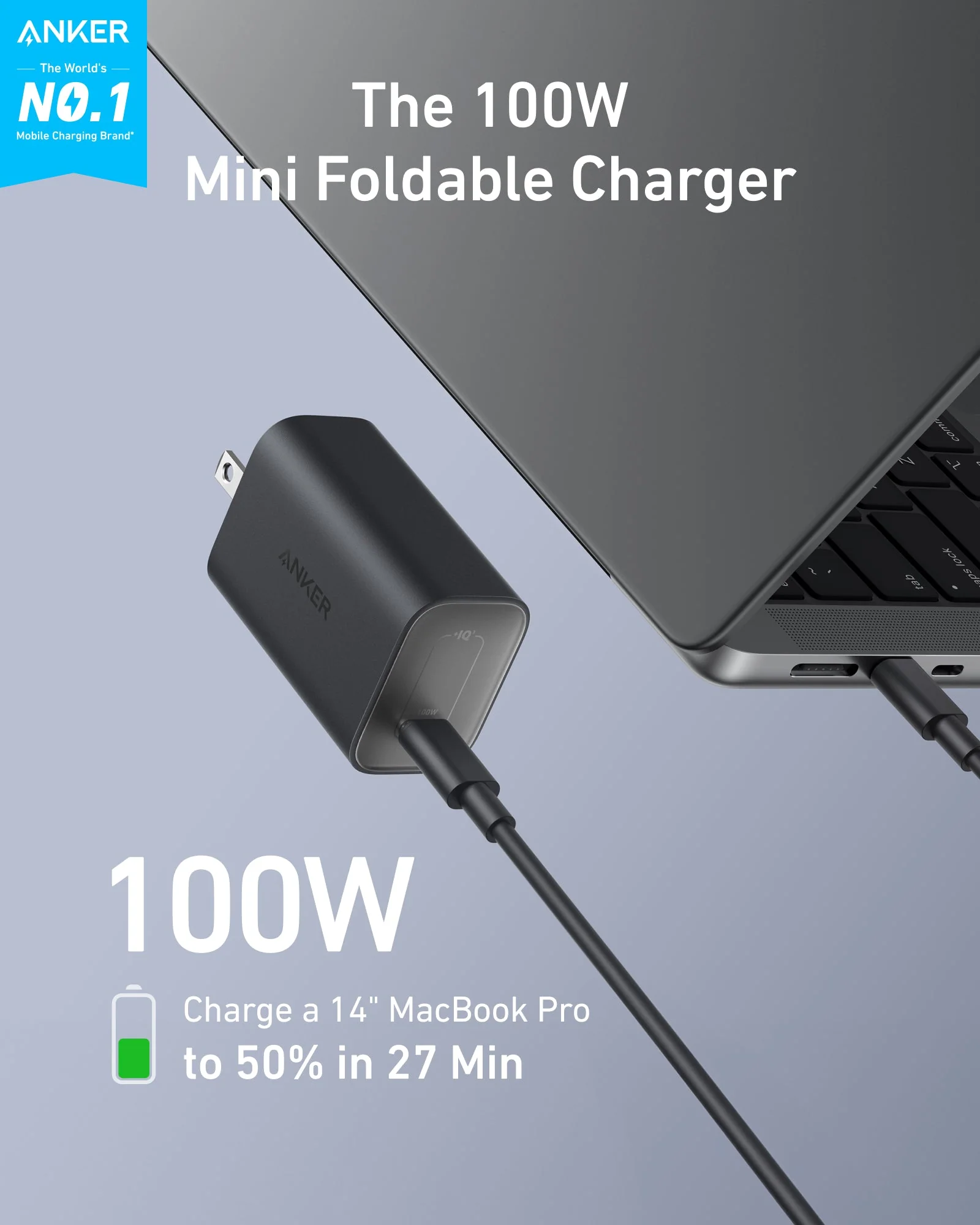 Anker Nano Charger (100W) with USB-C Cable - Image 2