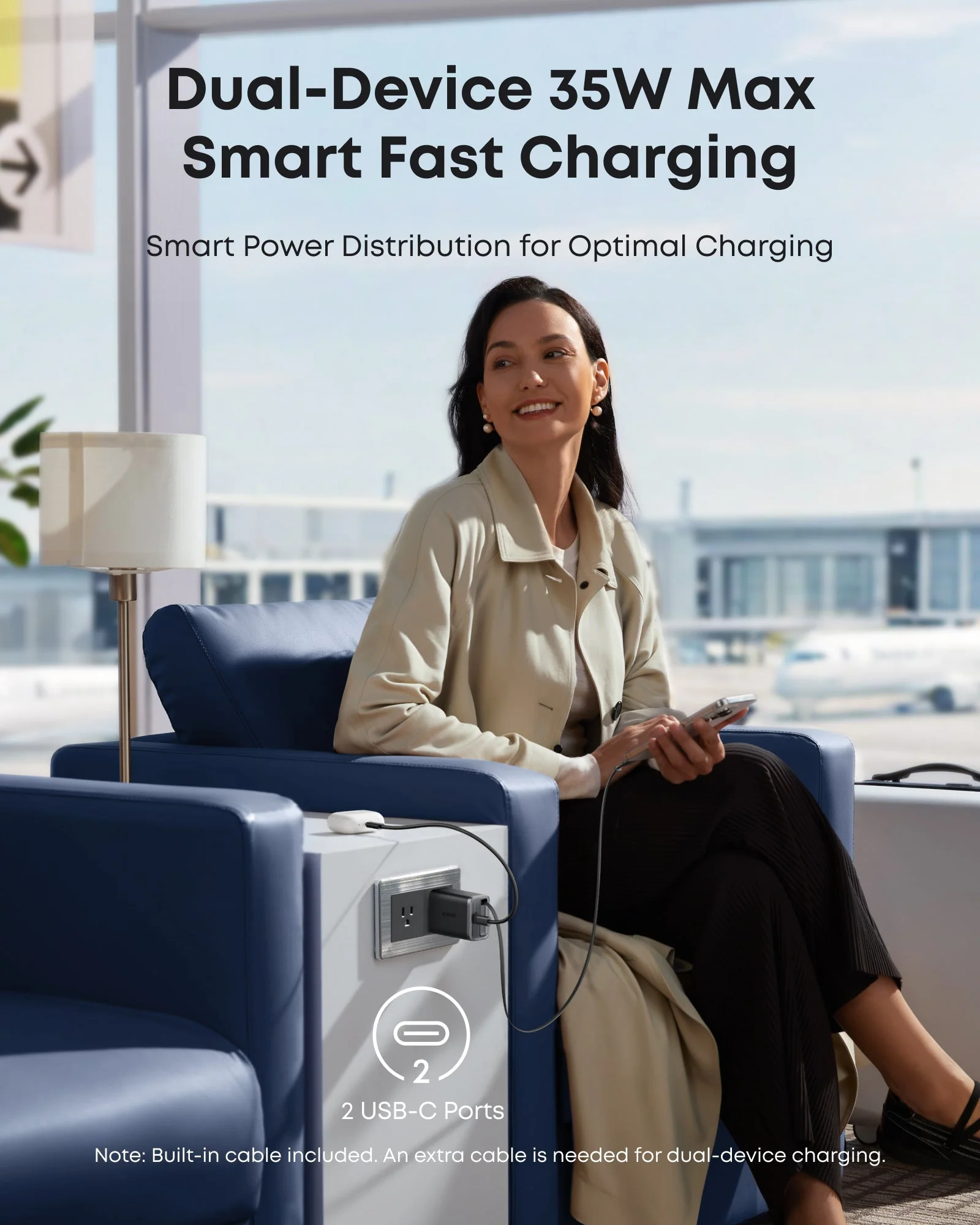 Anker Nano Charger (35W, Built-In Retractable USB-C Cable) - Image 10