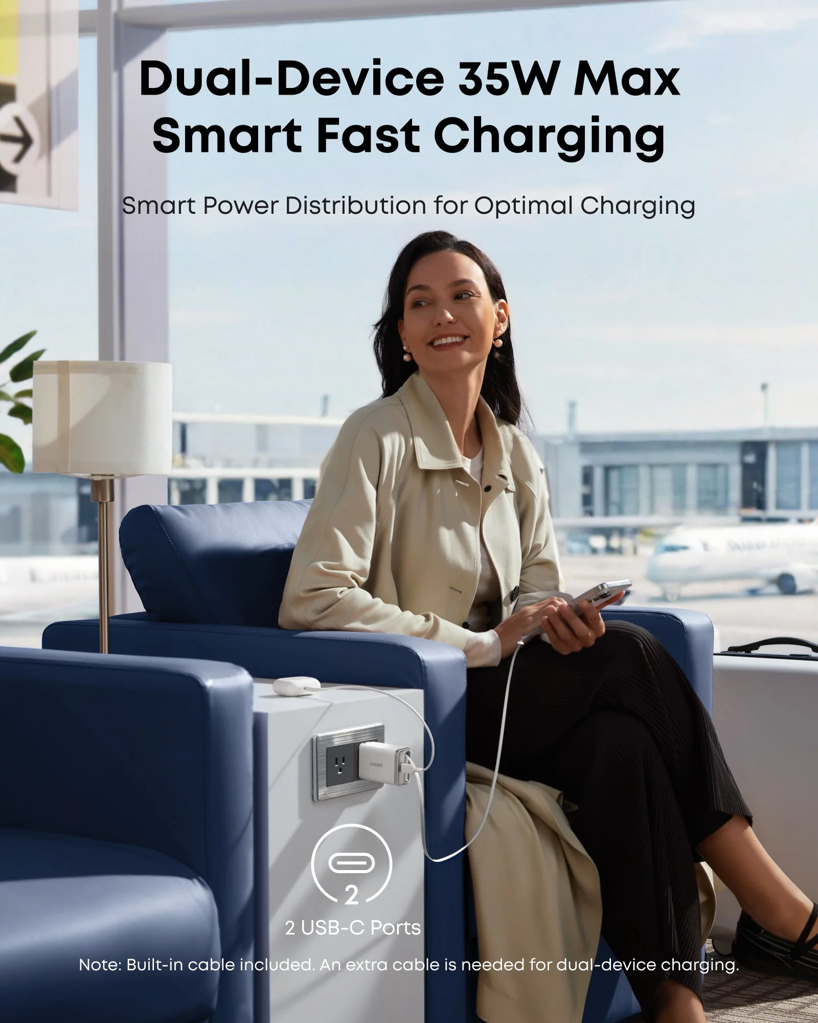 Anker Nano Charger (35W, Built-In Retractable USB-C Cable) - Image 4