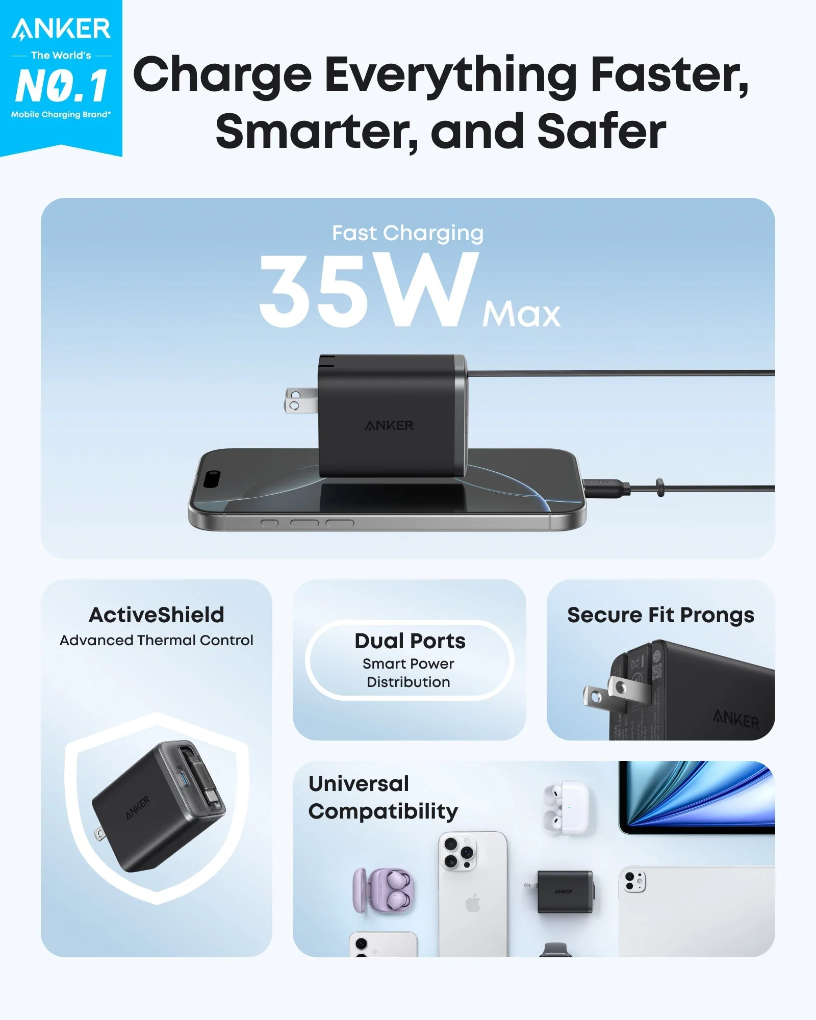 Anker Nano Charger (35W, Built-In Retractable USB-C Cable) - Image 8